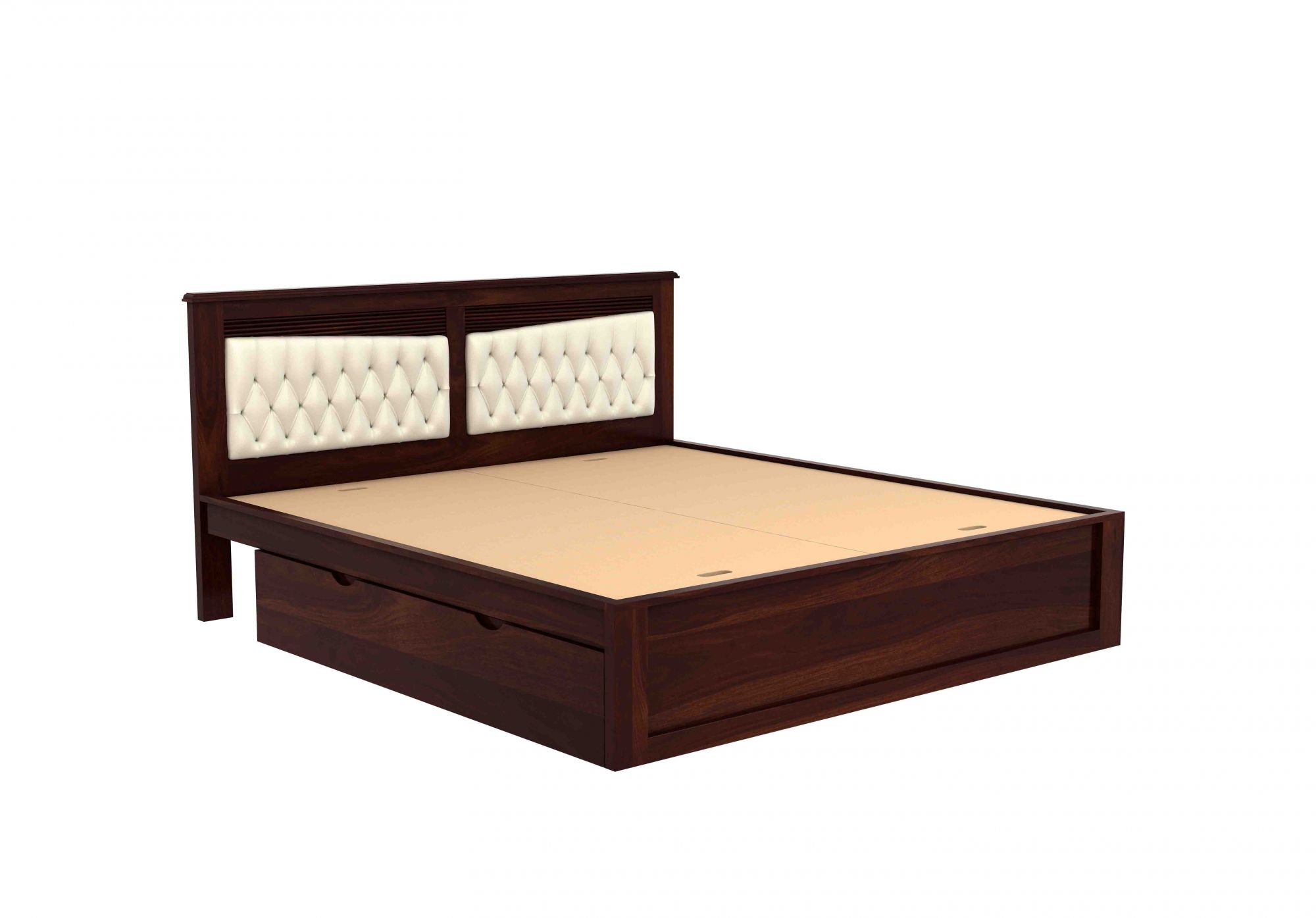 Spanish Sheesham Wood Bed With Side Storage