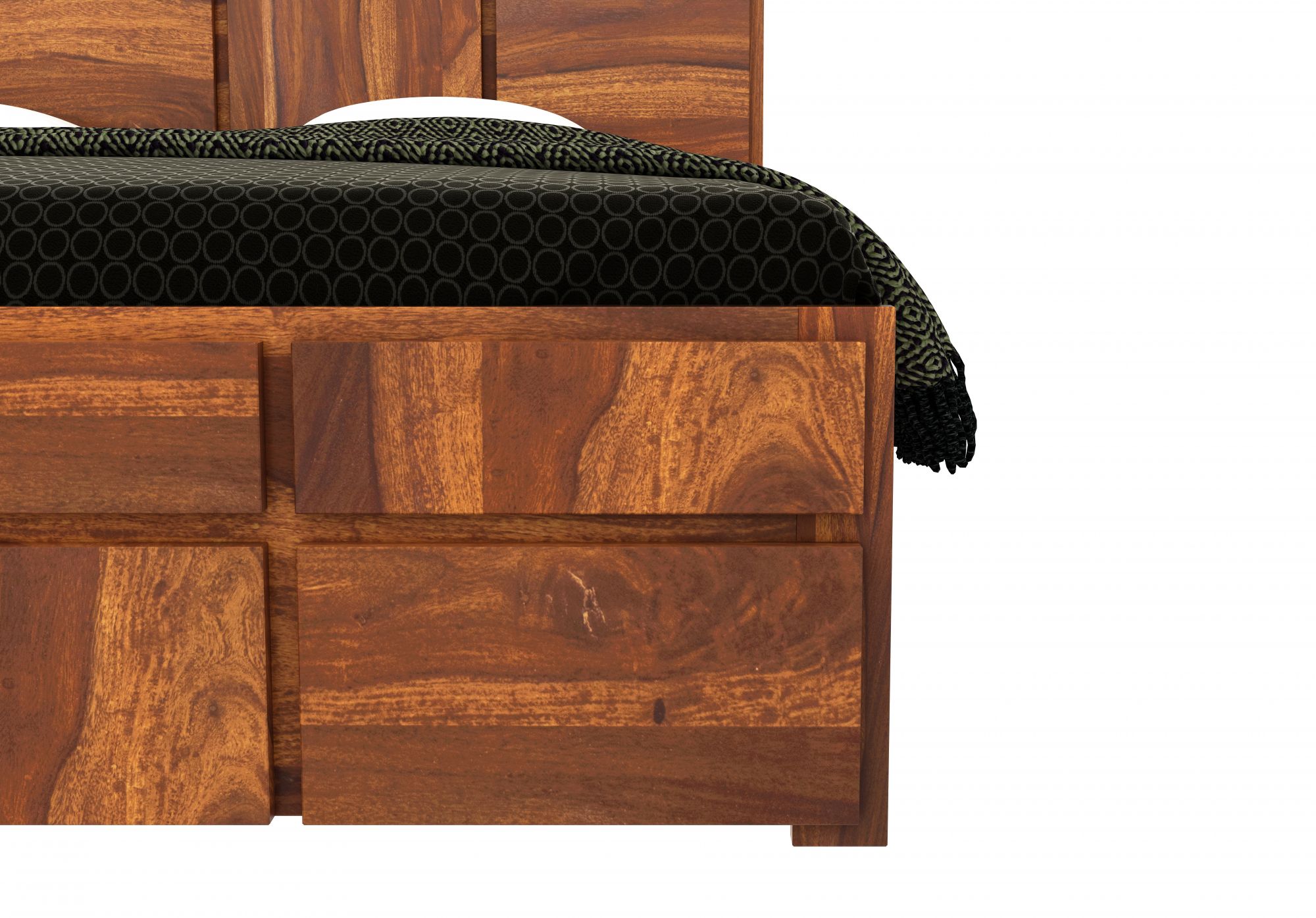 Andrott Bed with Box Storage King Size Walnut Finish