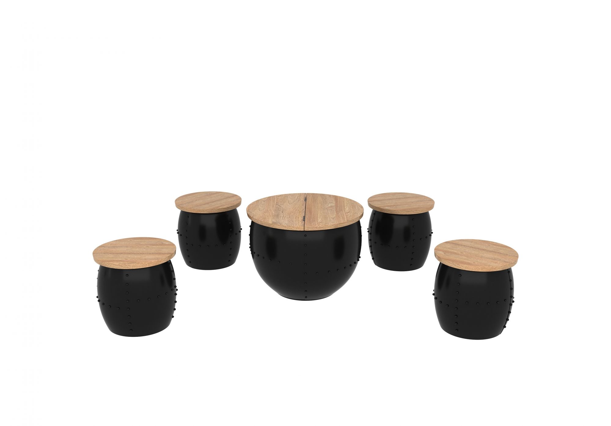 Gordon Coffee Table Set with 4 Stools