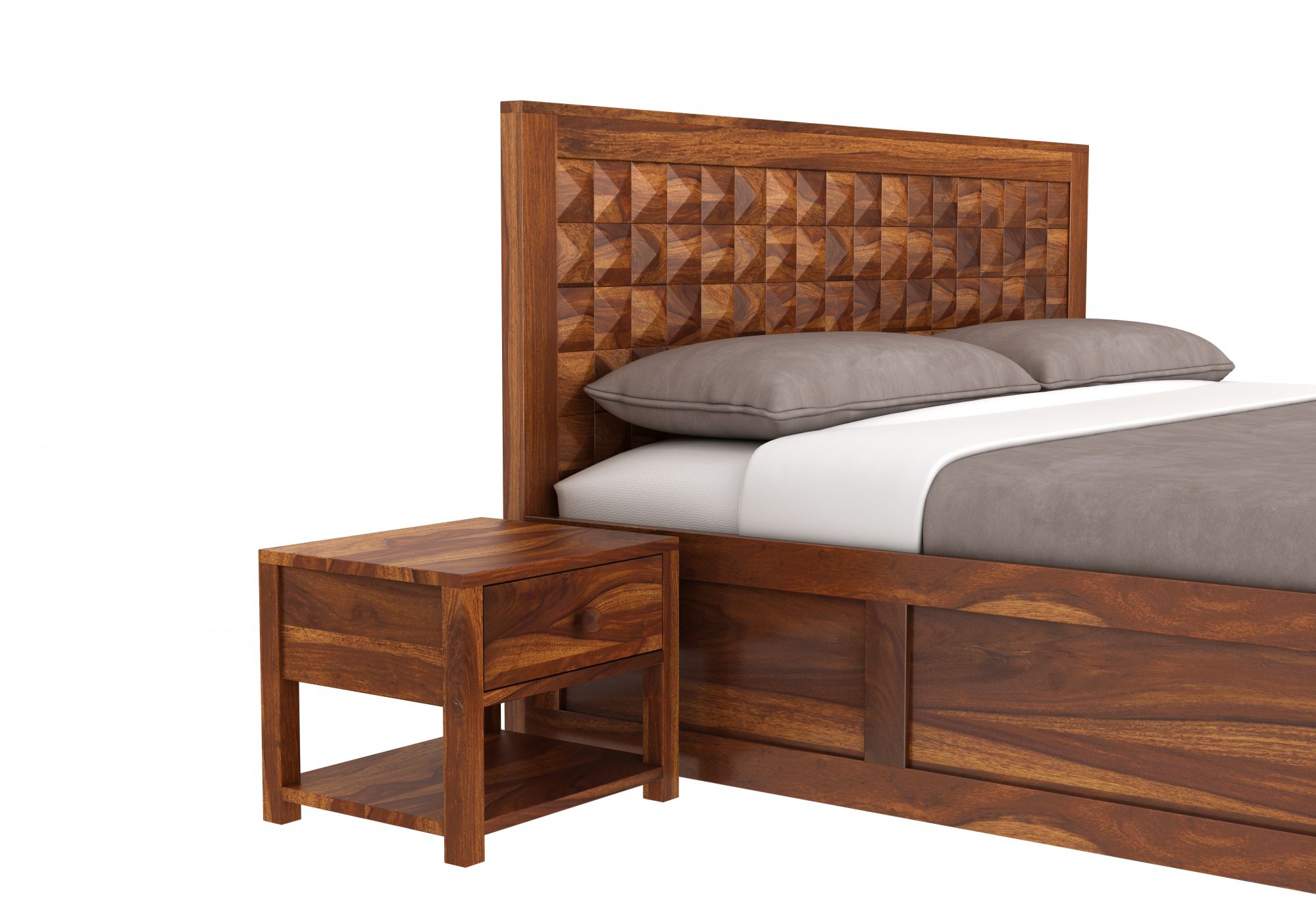 Diamond Bed HQ with Drawer and Box Storage