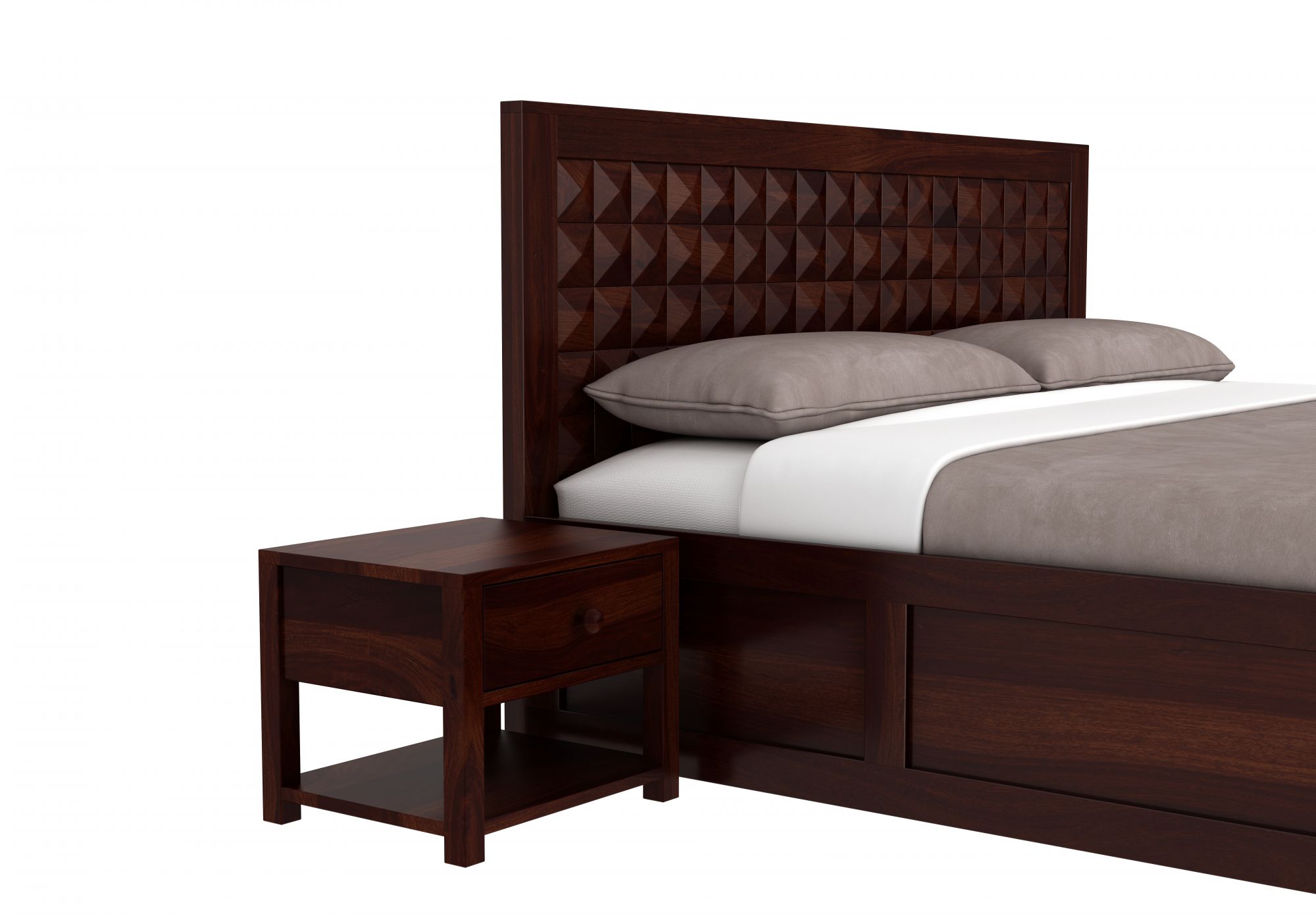 Diamond Bed HQ with Drawer and Box Storage