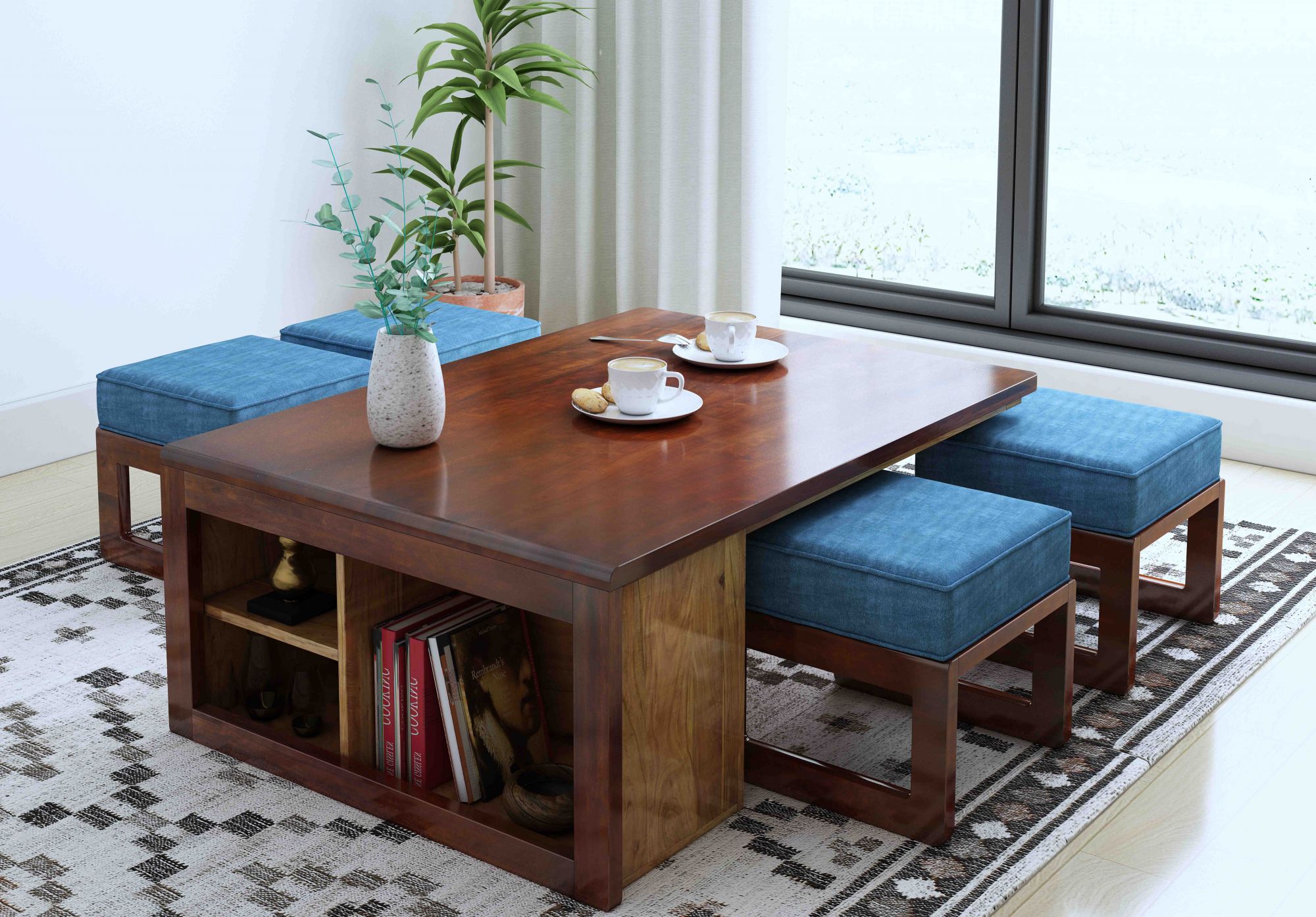 Jura Sheesham Wood 4 Seater Coffee Table