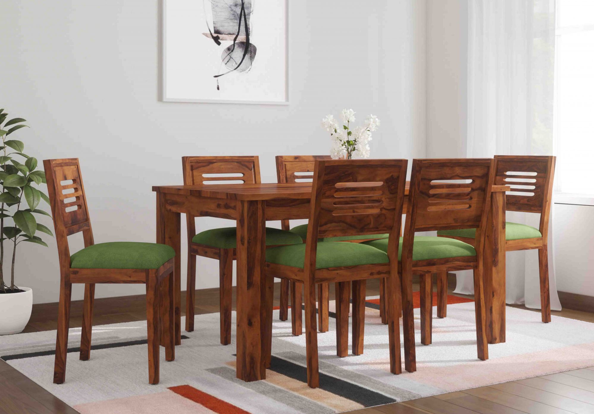 Luzon Sheesham Wood 6 Seater Dining Table