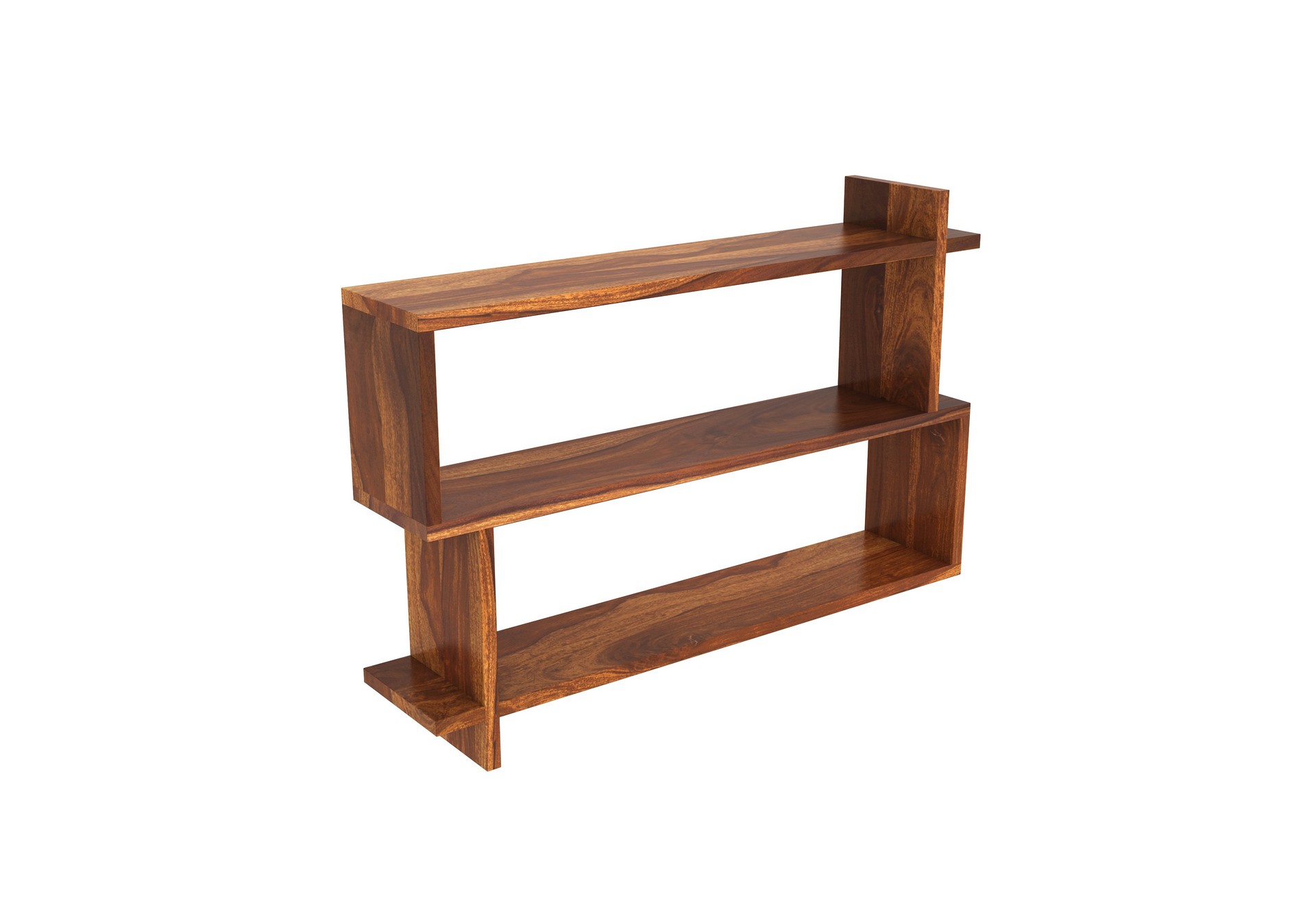 Floating Sheesham Wood Wall Shelves Walnut finish