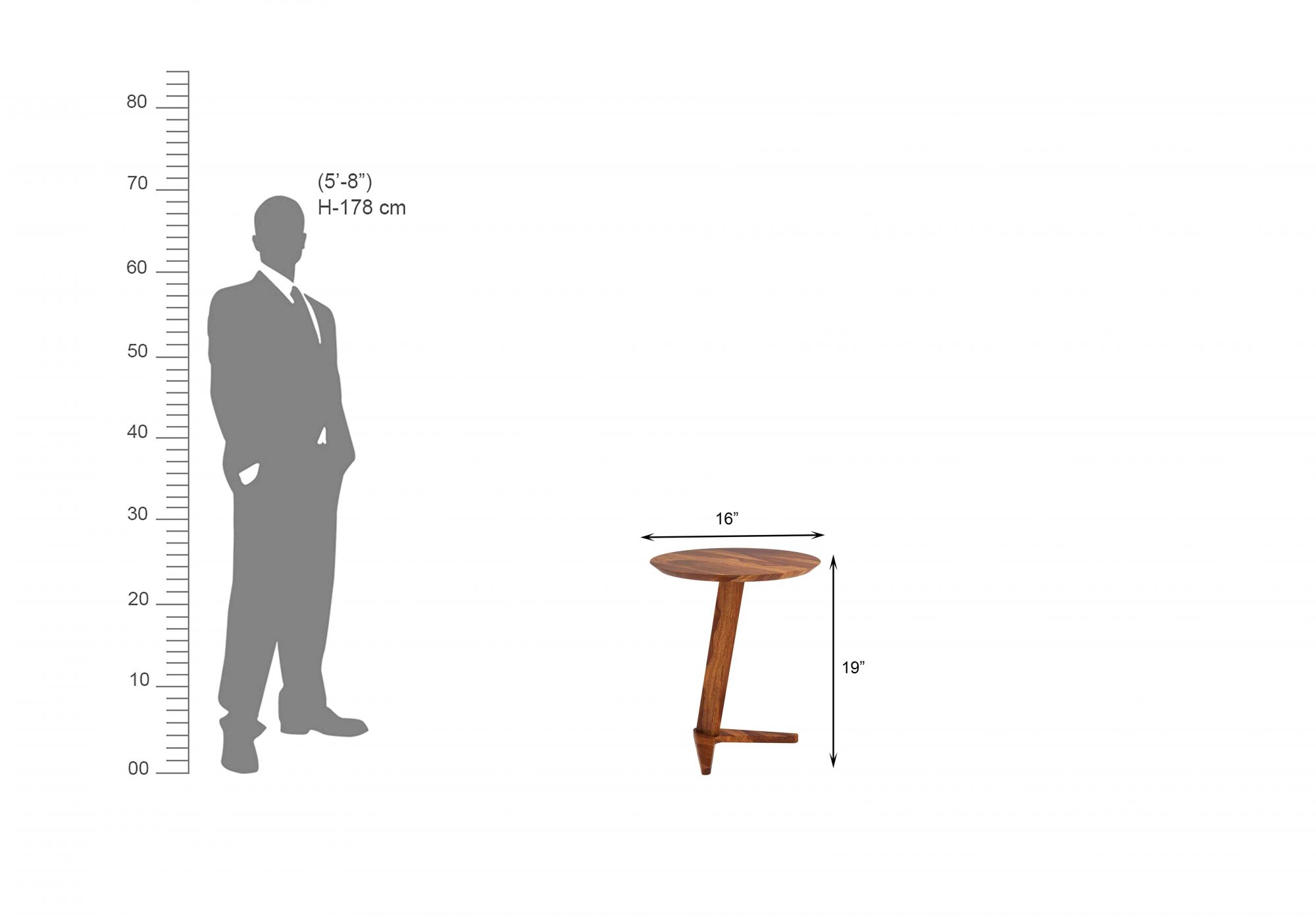 Fraser Wooden Side Table For Living Room