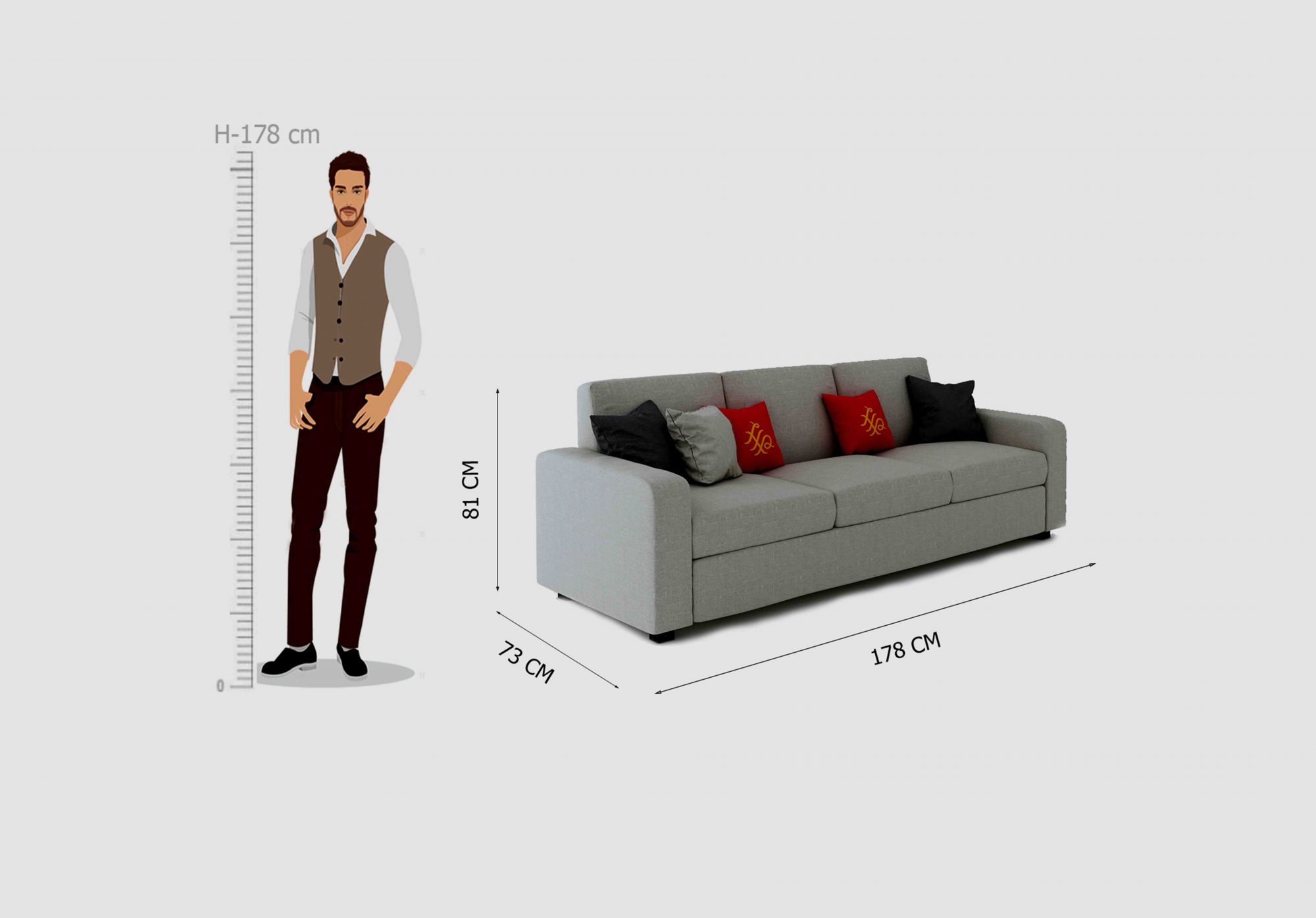 Burrey 3 Seater Fabric Sofa Set