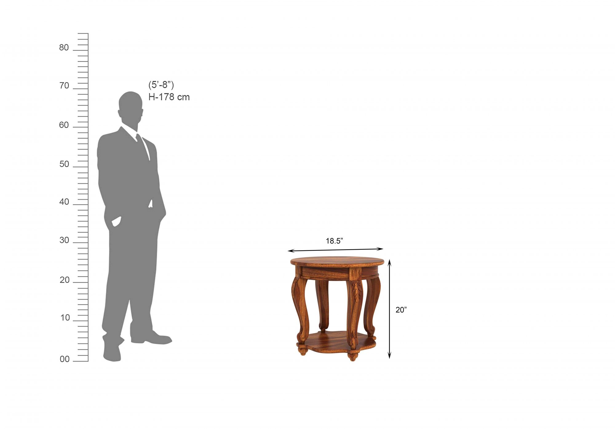 Azores Sheesham Wood Side Table