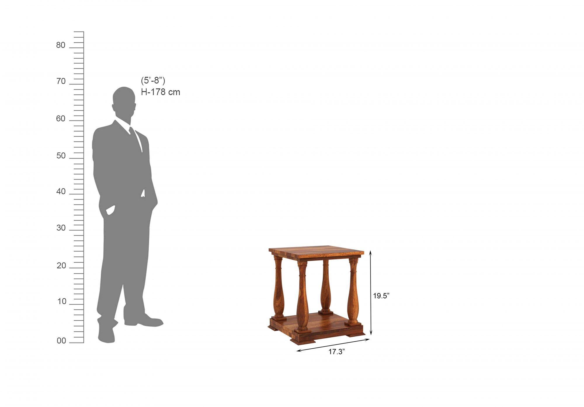 Aster Sheesham Wood Side Table