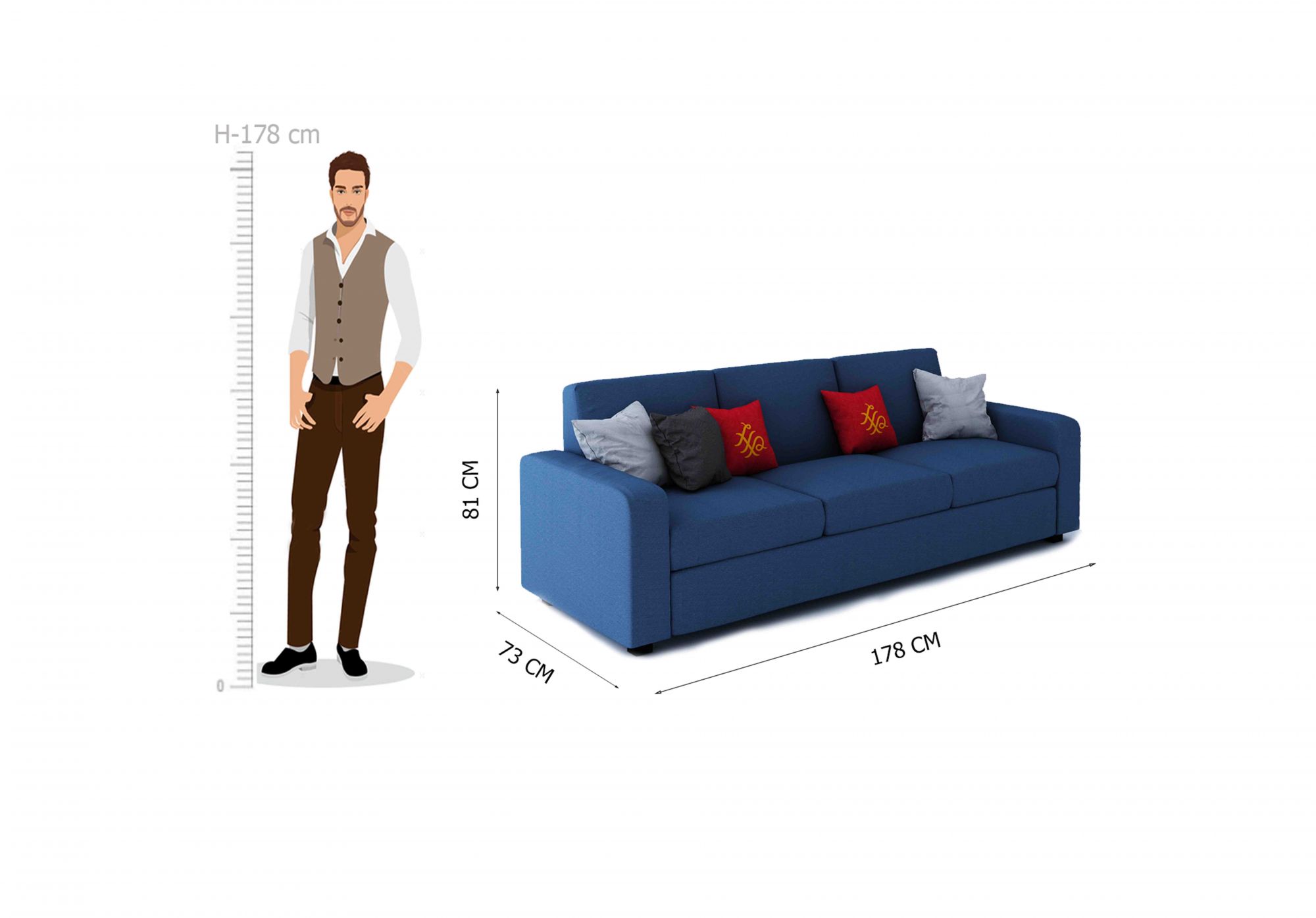 Burrey 3 Seater Fabric Sofa Set