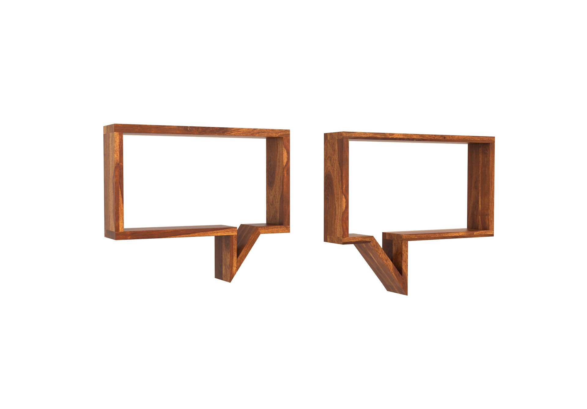 Fogn Sheesham Wood Wall Shelves Walnut finish