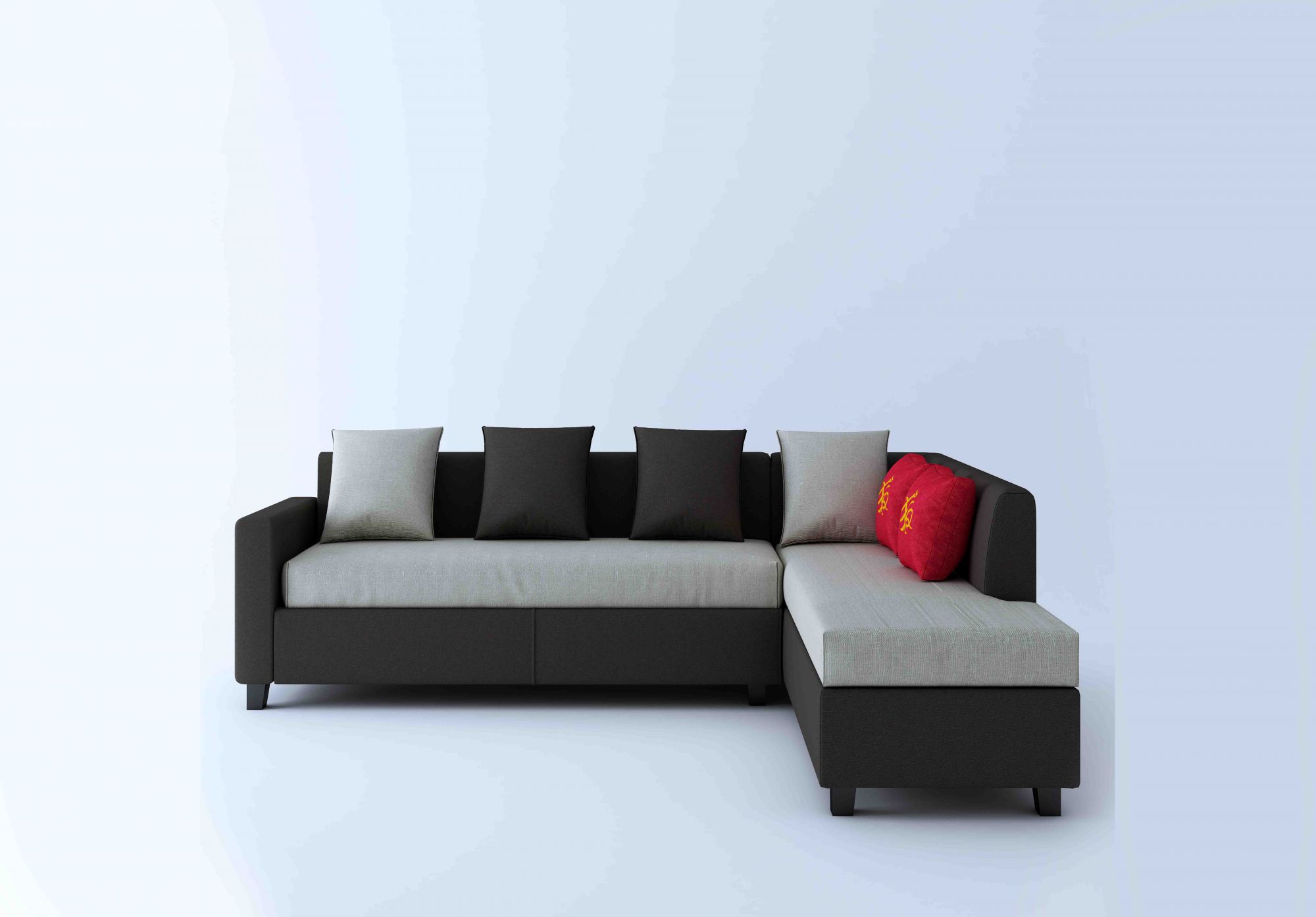 Kodiak white and brown 5 seater L Shape Sofa Set