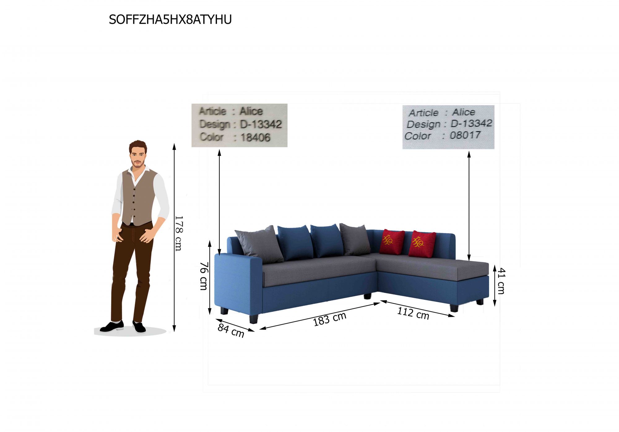 Kodiak L Shape 5 Seater Sofa Set