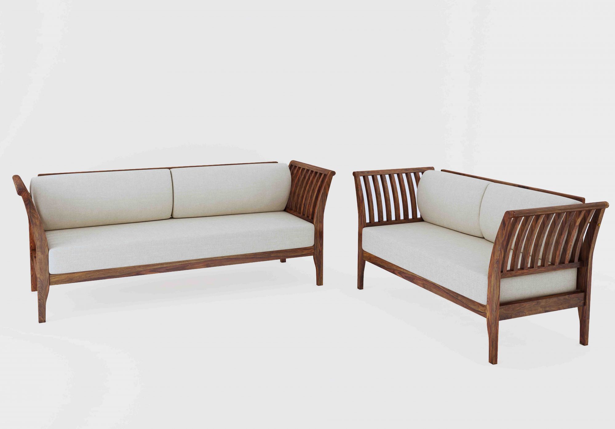 Napier Sheesham Wood Sofa Set Teak finish