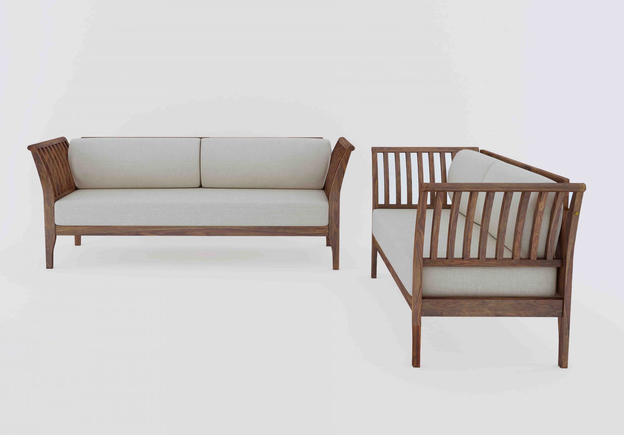 Napier Sheesham Wood Sofa Set Teak finish