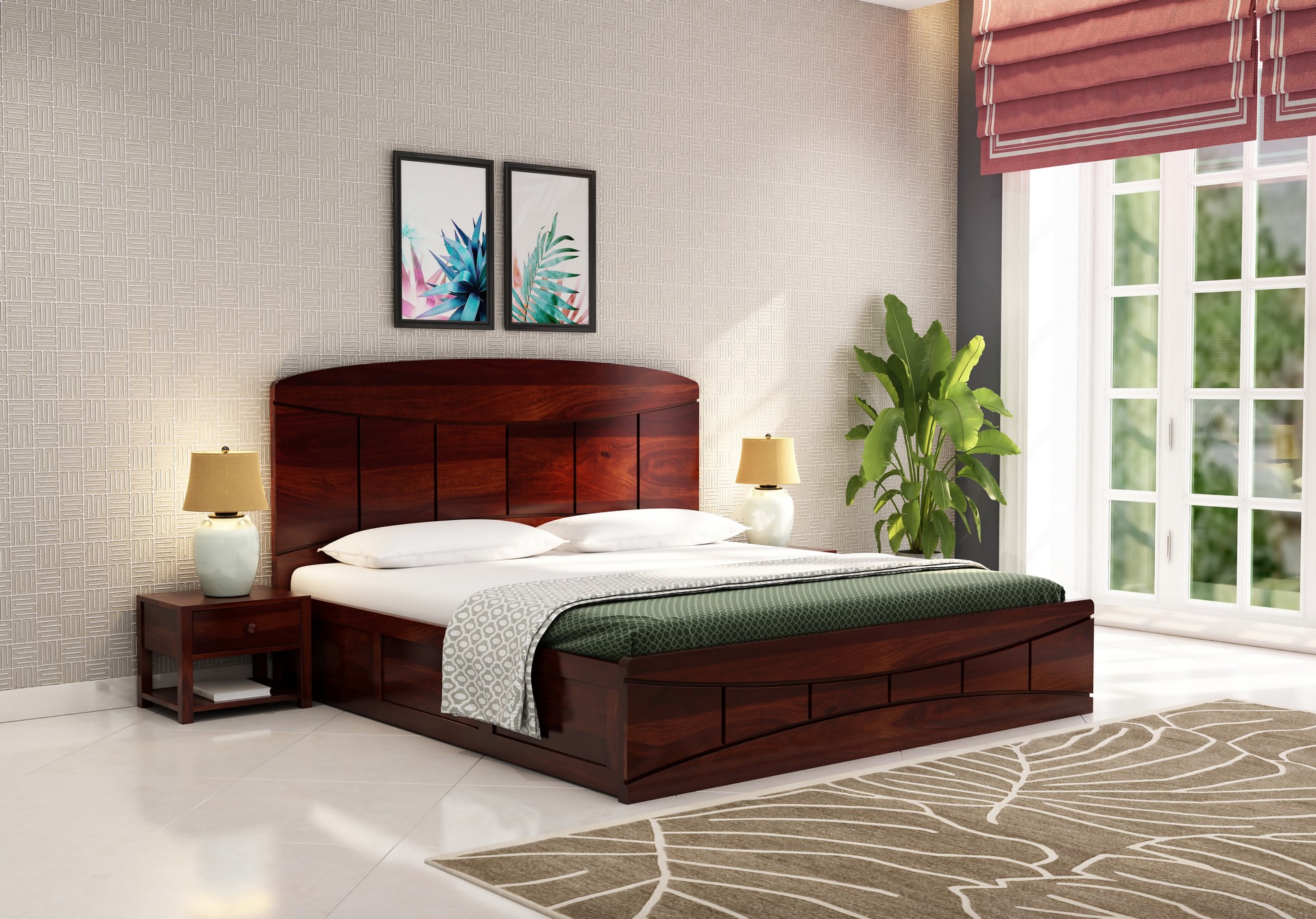 Cedar Bed With Box Storage