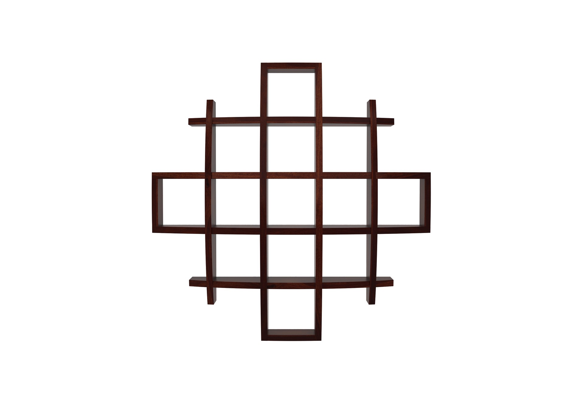 Femo Sheesham Wood Wall Shelves Walnut finish