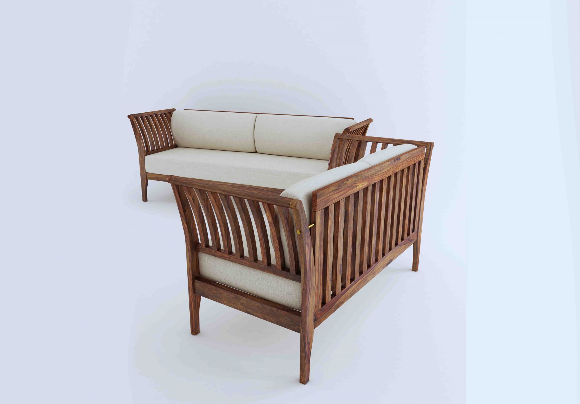 Napier Sheesham Wood Sofa Set Teak finish