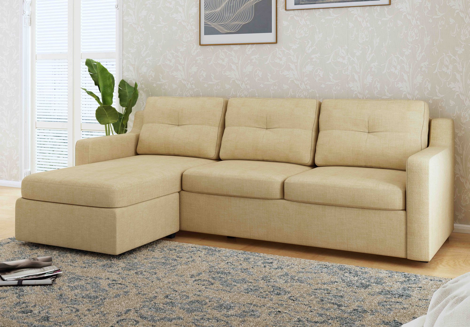 Islay L Shape Fabric Sofa Set