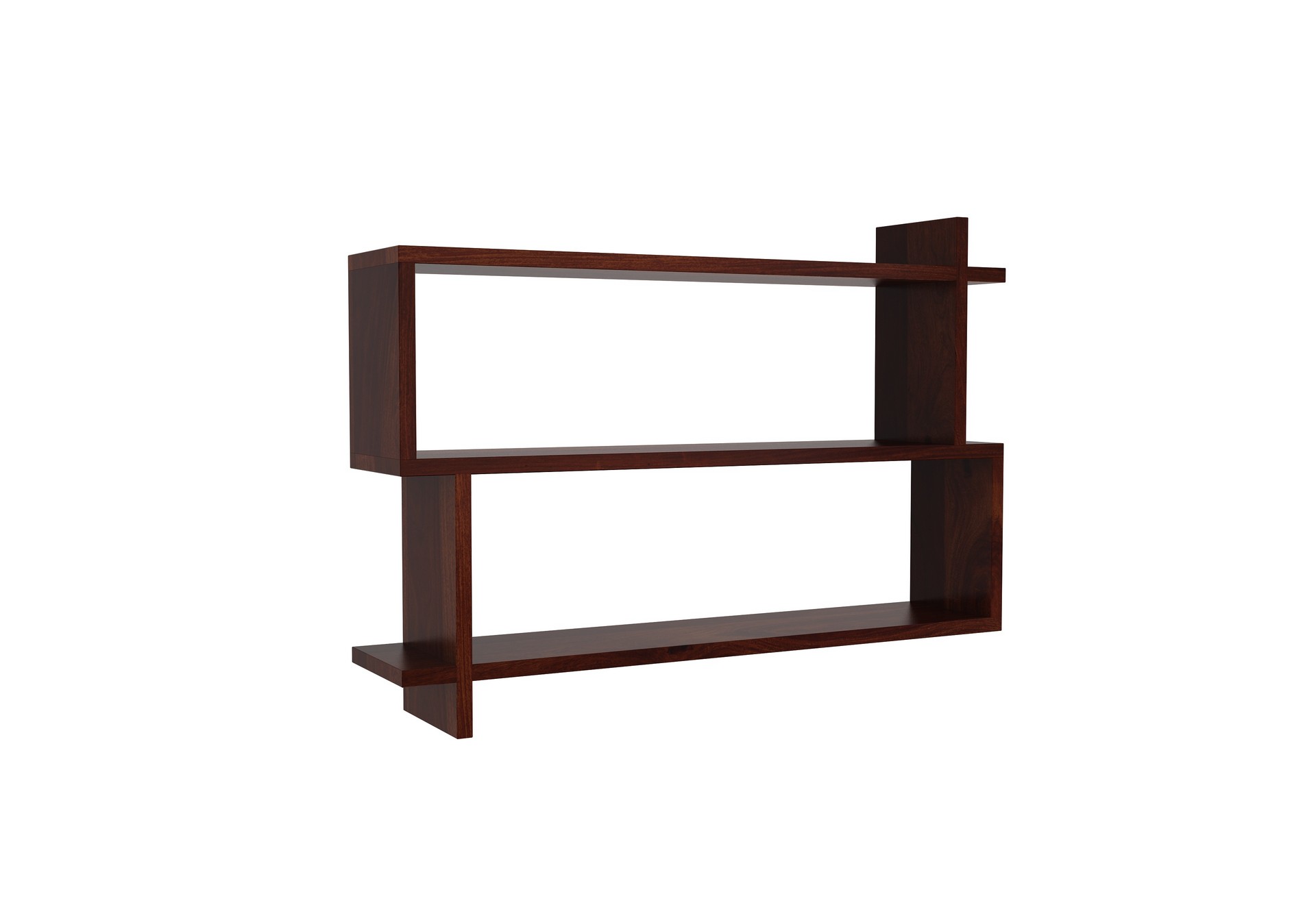Floating Sheesham Wood Wall Shelves Walnut finish