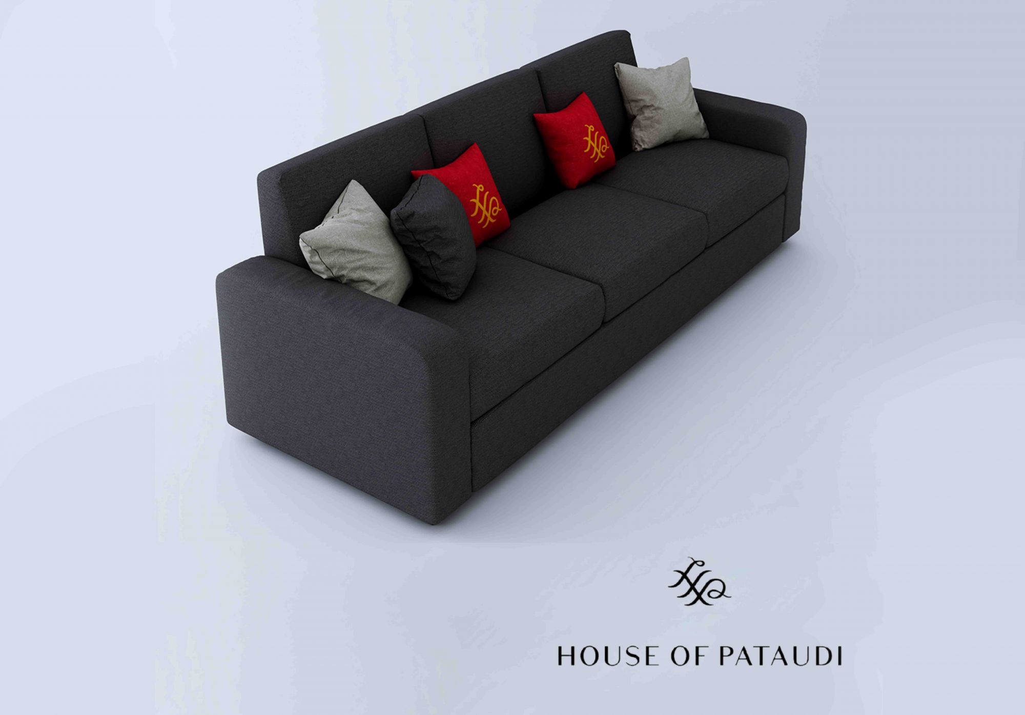 Burrey Brown 3 Seater Fabric Sofa Set
