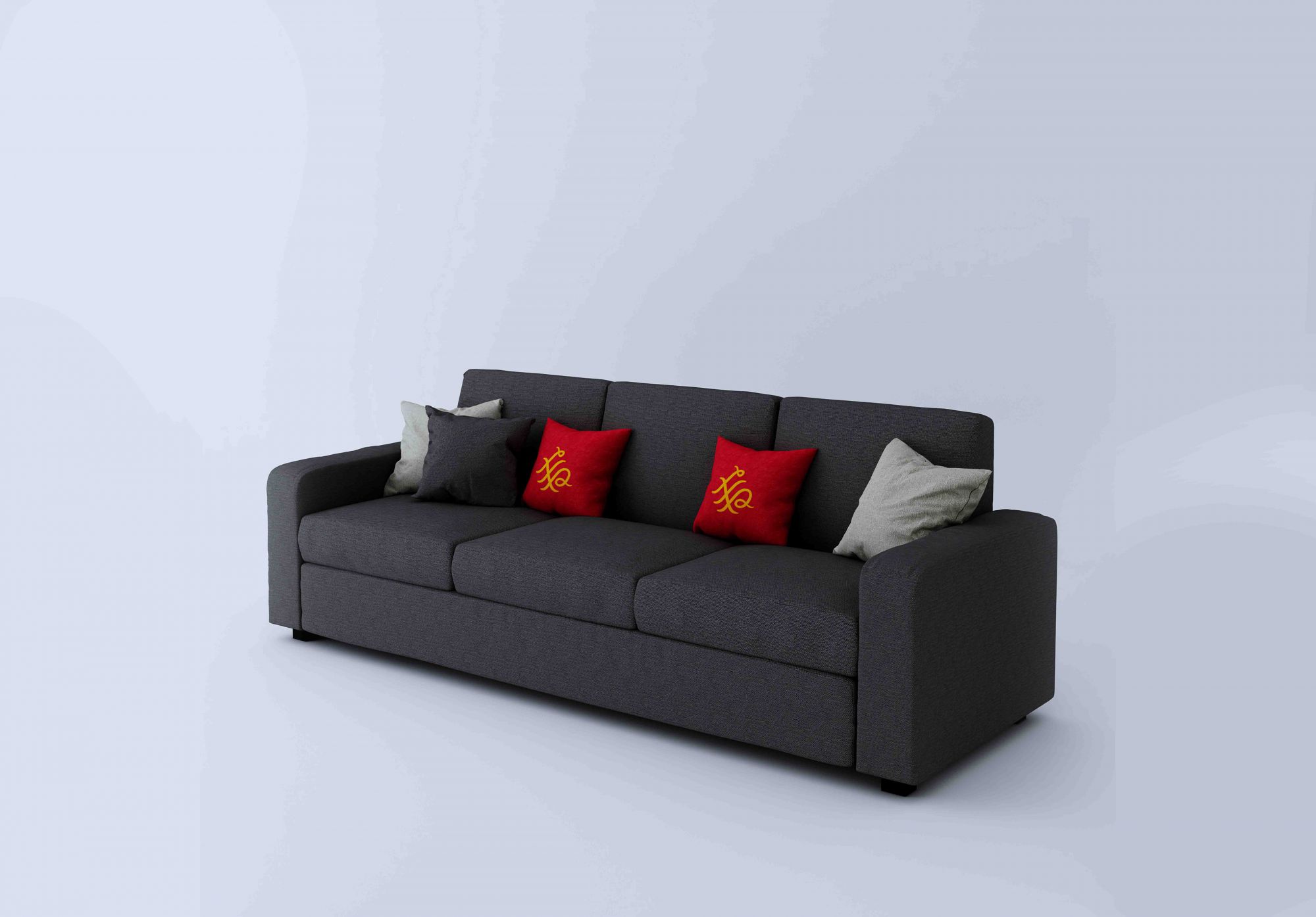 Burrey Brown 3 Seater Fabric Sofa Set
