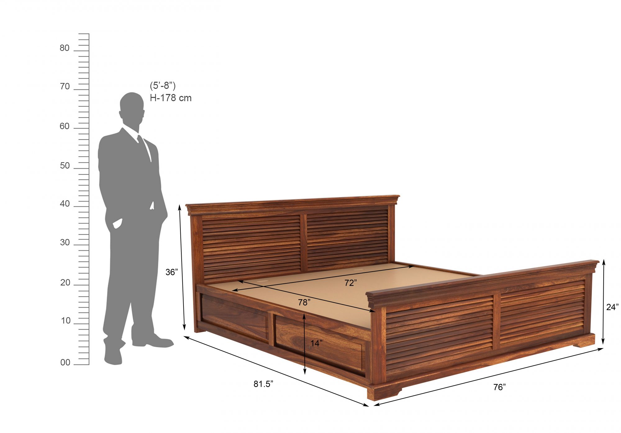 Barren Bed With Box Storage