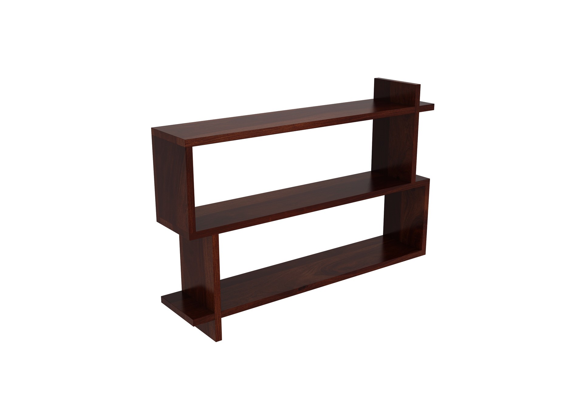 Floating Sheesham Wood Wall Shelves Walnut finish