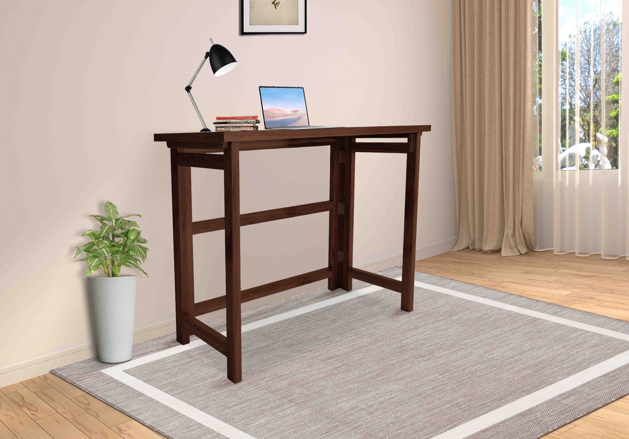 Nova Wooden Laptop Table Walnut finish