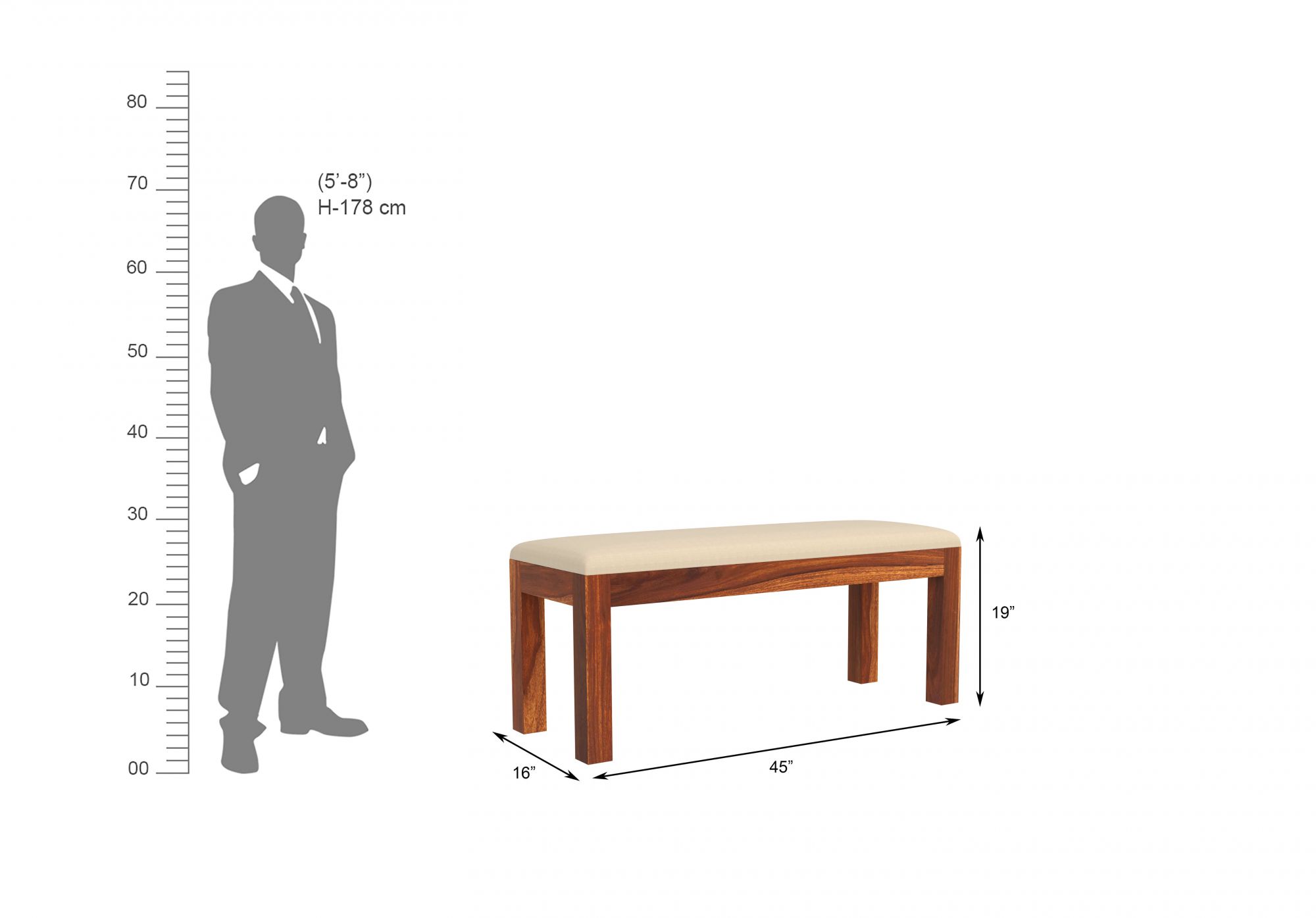 Nile Sheesham Wood Dining Table 6 Seater