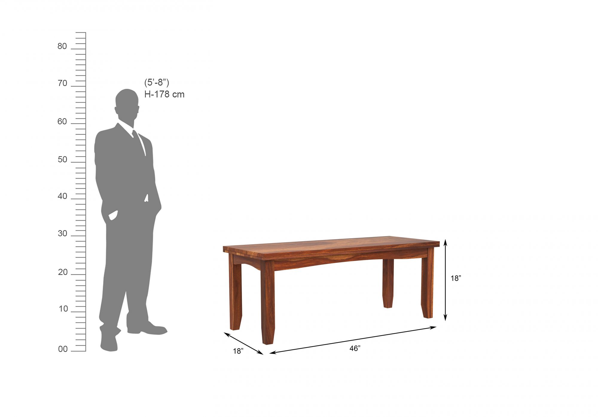 Chang Sheesham Wood Dining Table 6 Seater