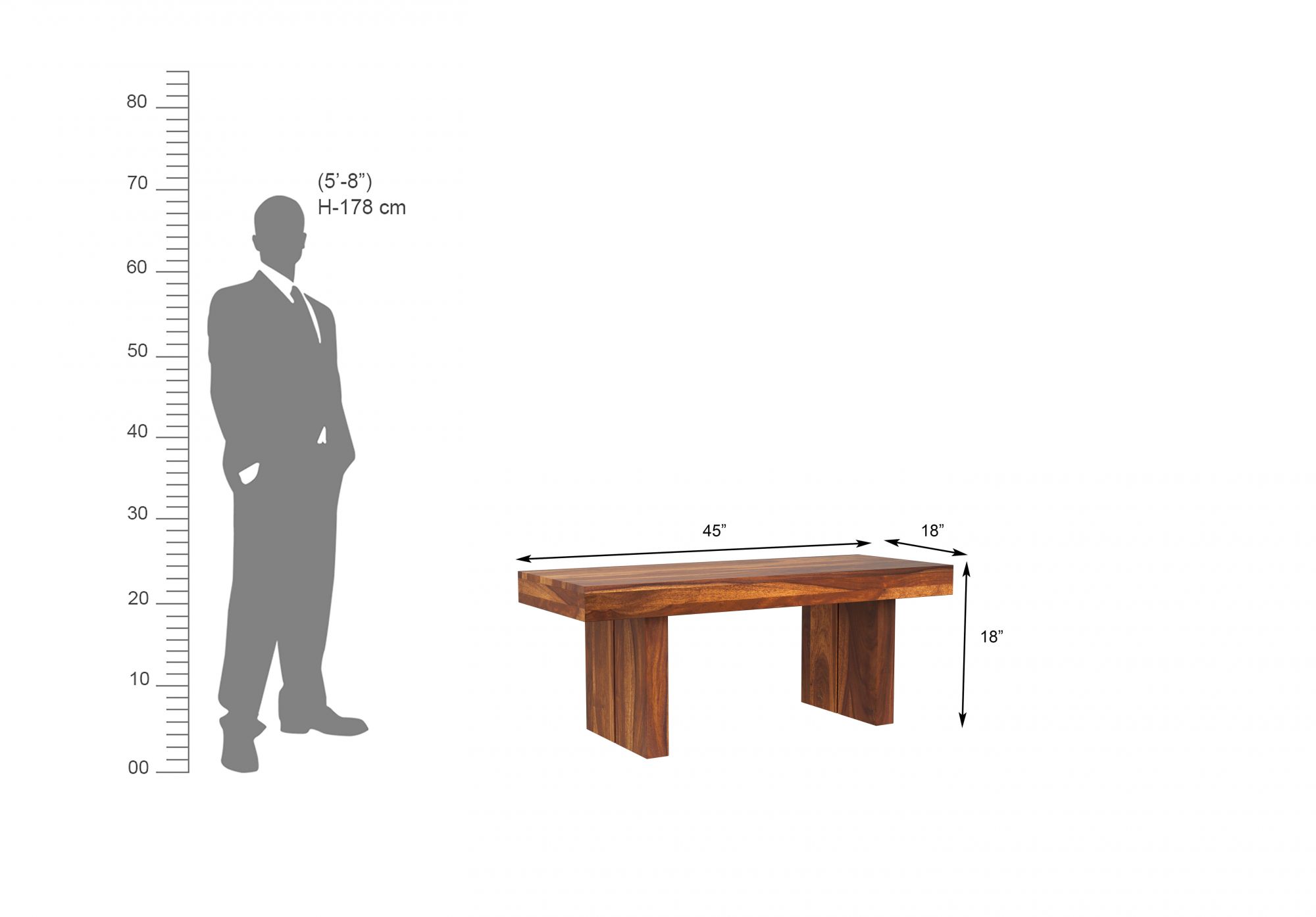 Comino Sheesham Wood Dining Table 6 Seater