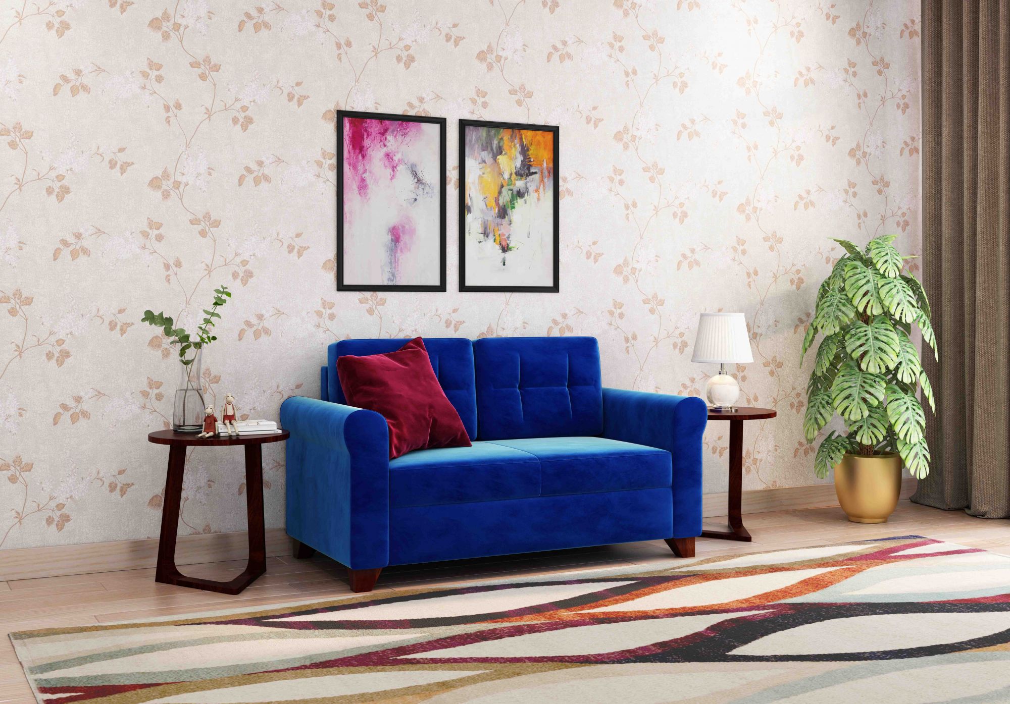 Monarch 2 Seater Fabric Sofa Set