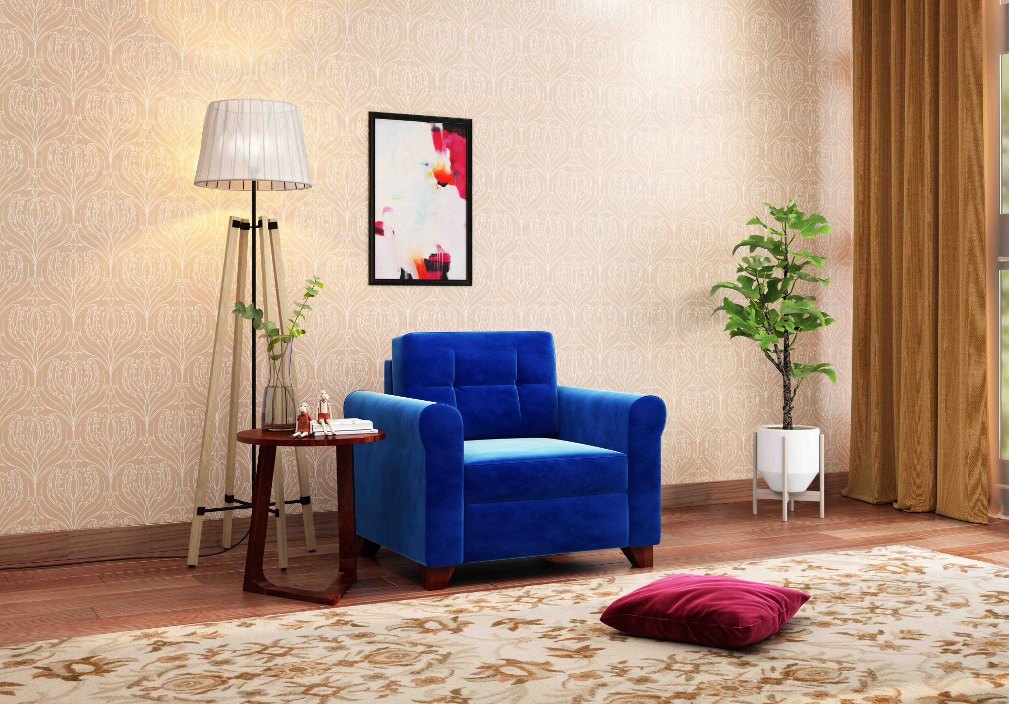 Monarch Brown 1 Seater Sofa Set