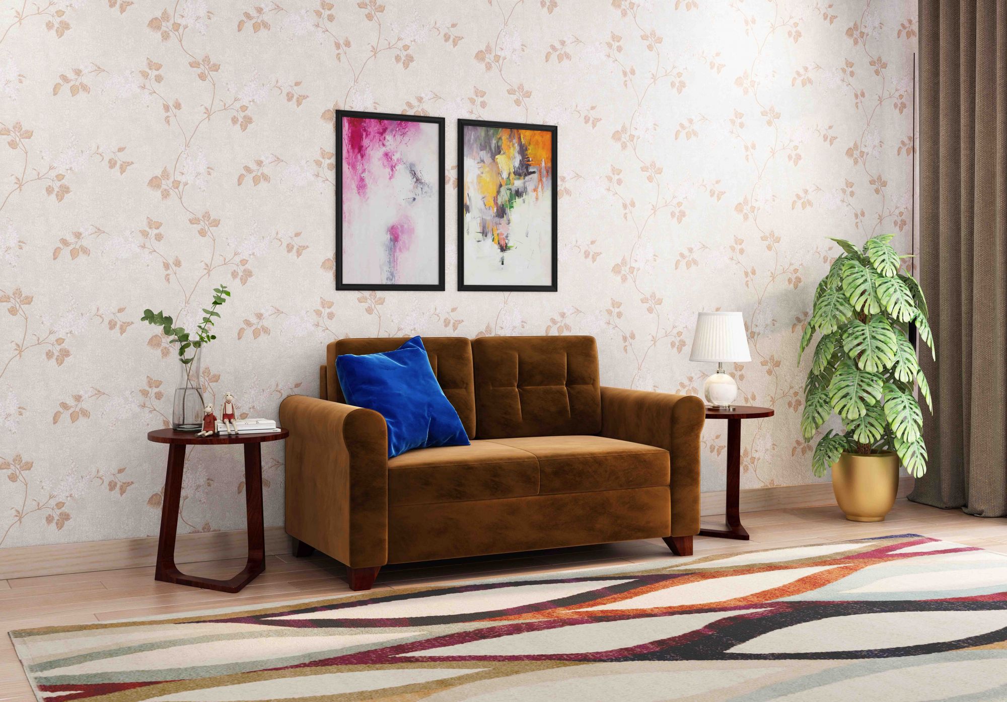 Monarch 2 Seater Fabric Sofa Set