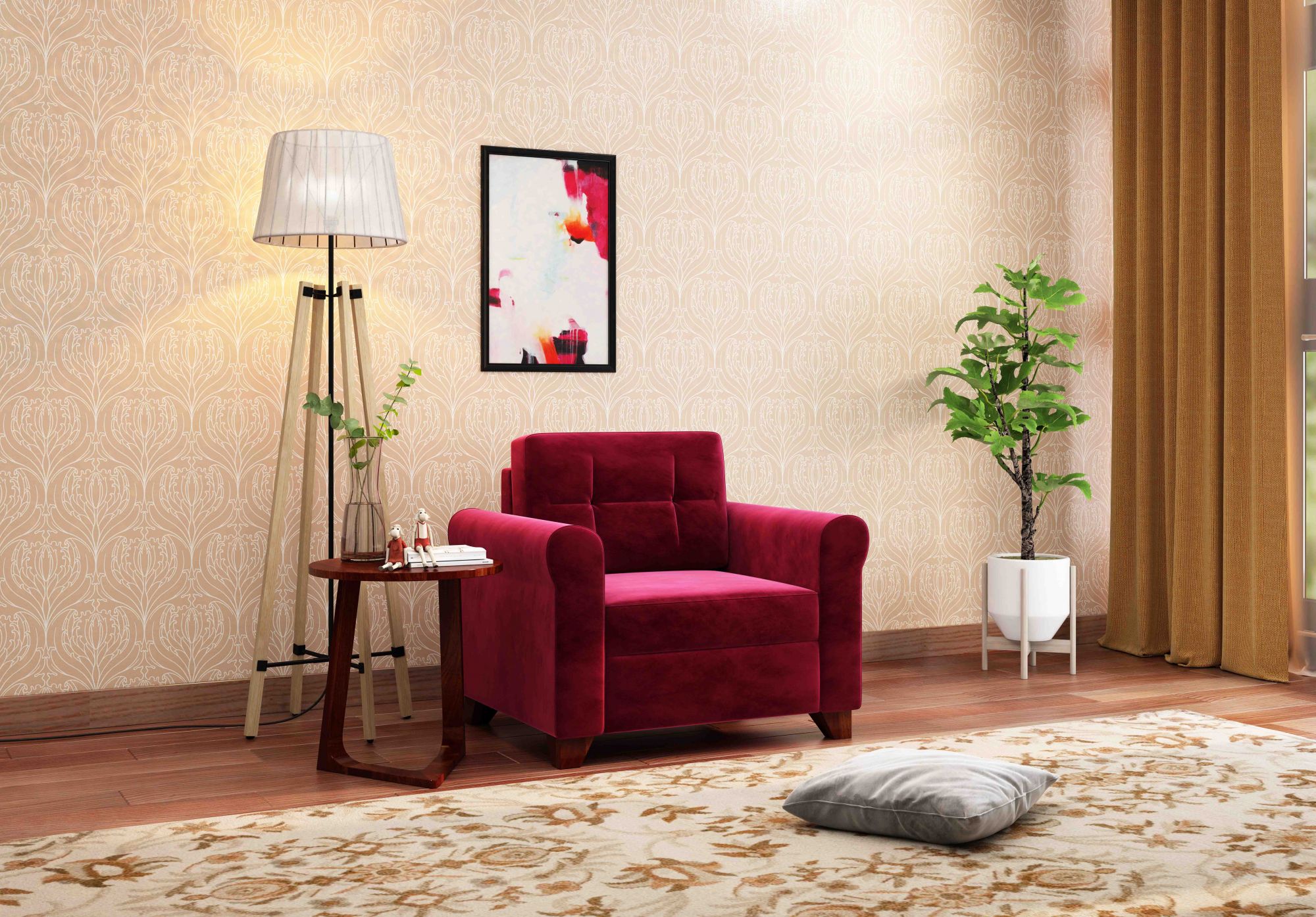 Monarch Brown 1 Seater Sofa Set