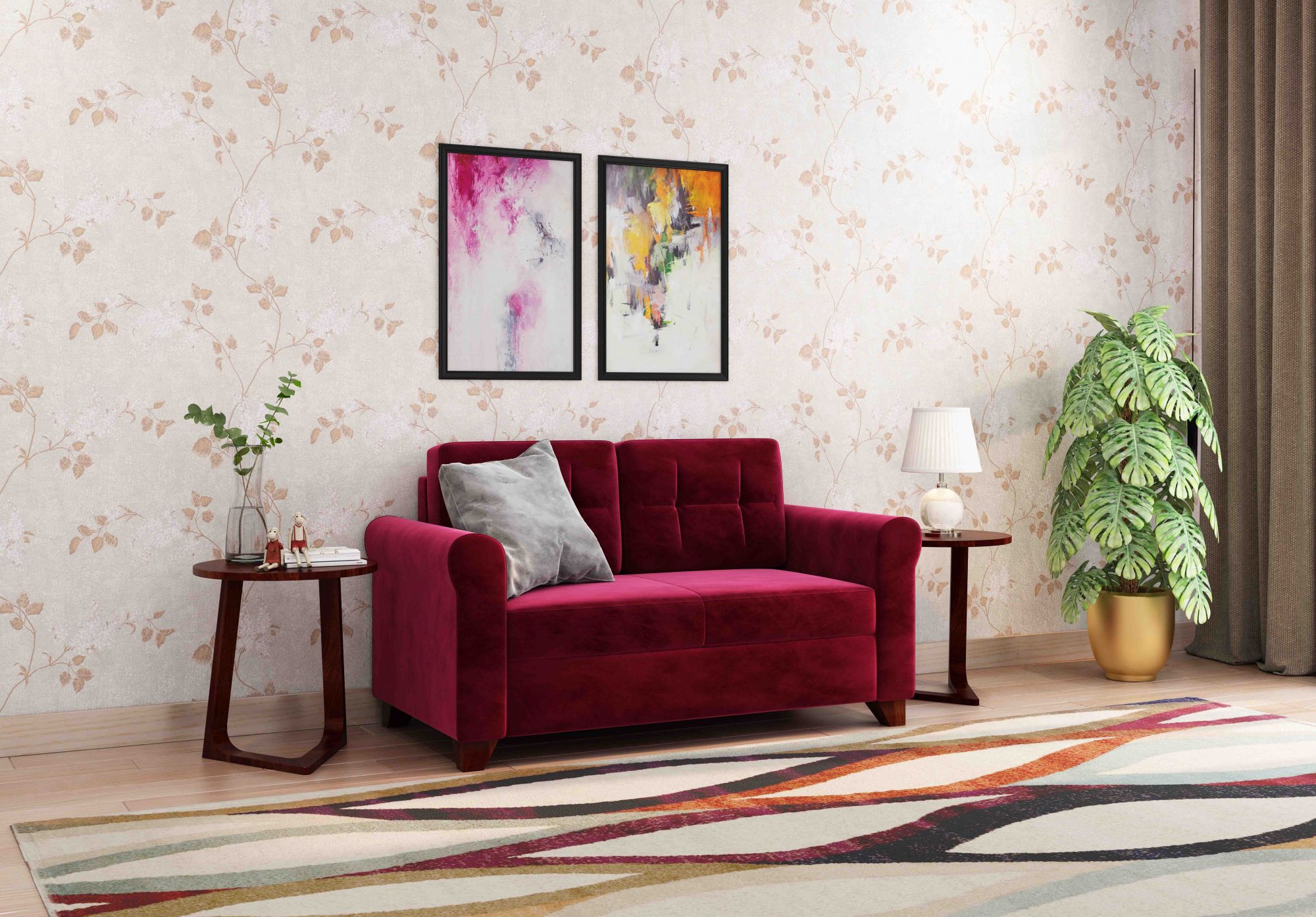 Monarch 2 Seater Fabric Sofa Set