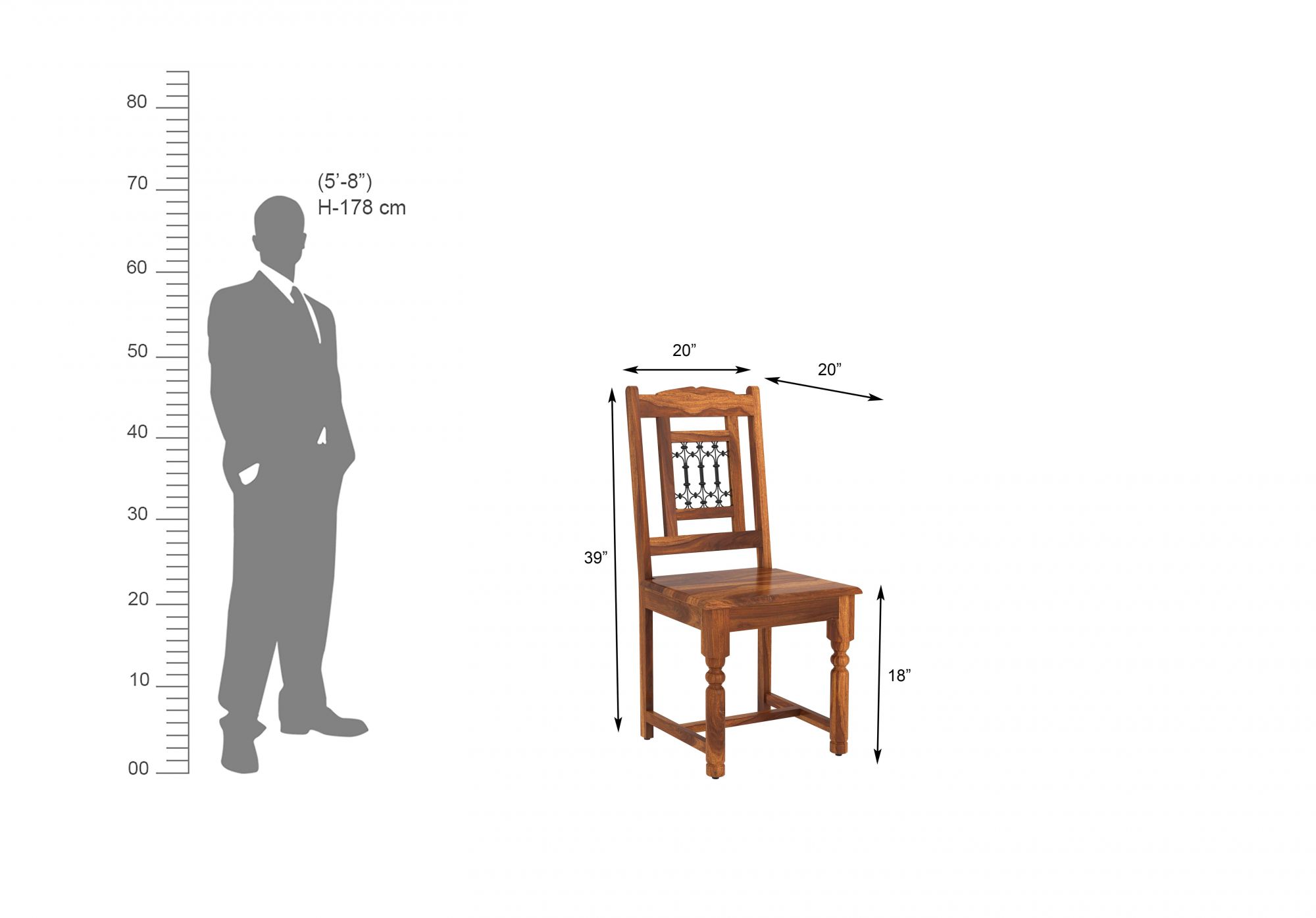 Indus Sheesham Wood Dining Table 6 Seater