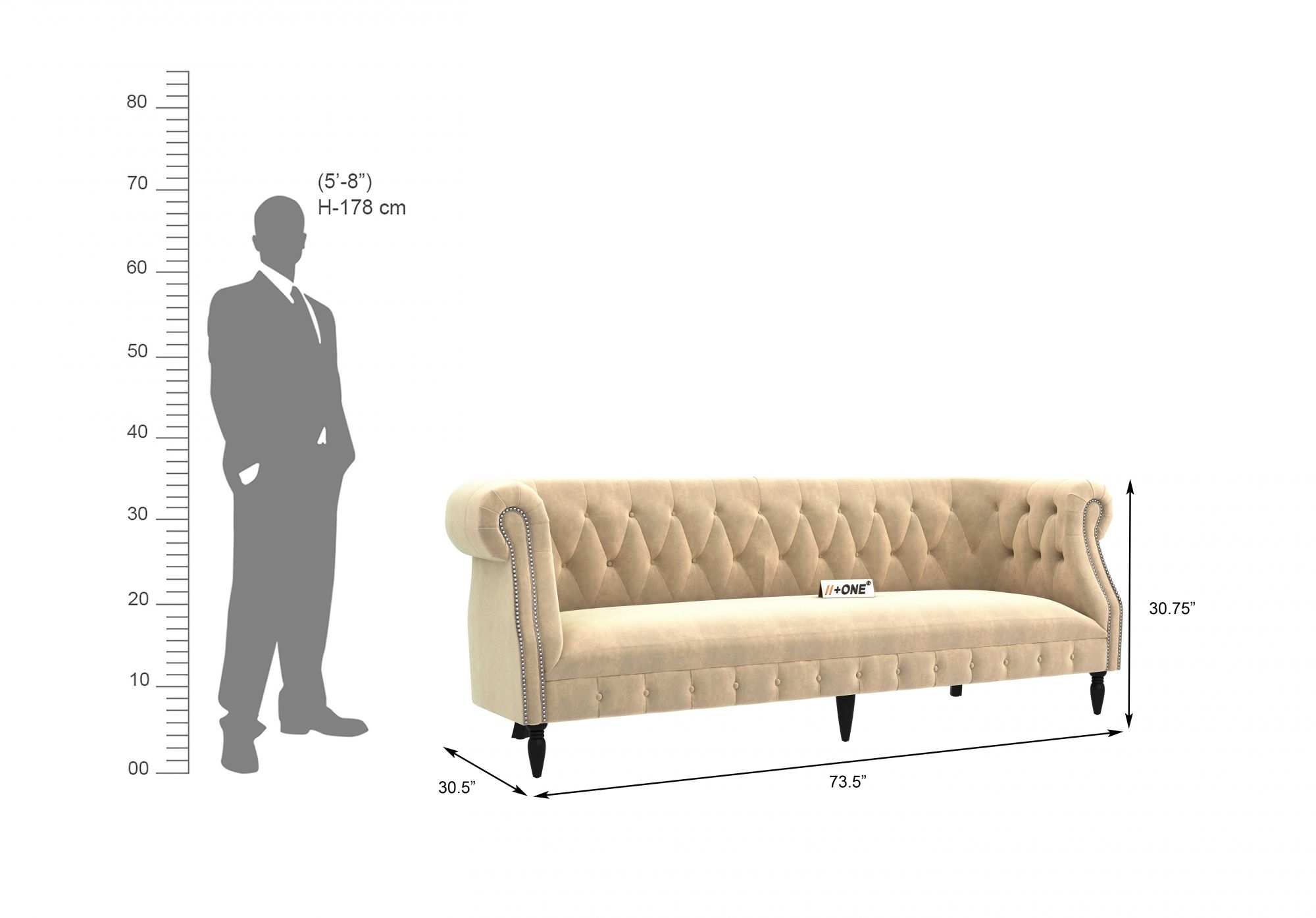 Baron Husk 3 Seater Sofa