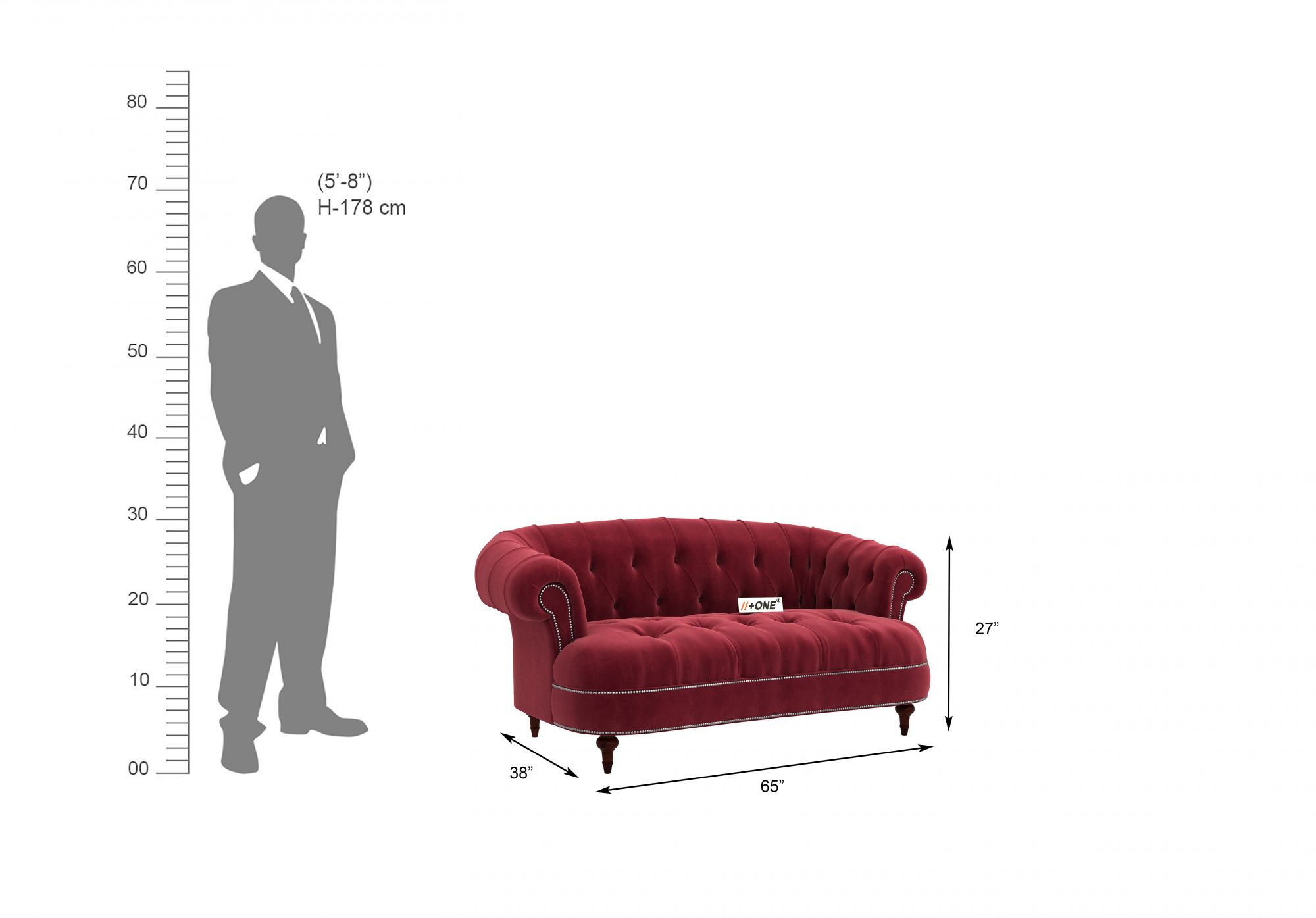Duke Pomegranate 2 Seater Sofa
