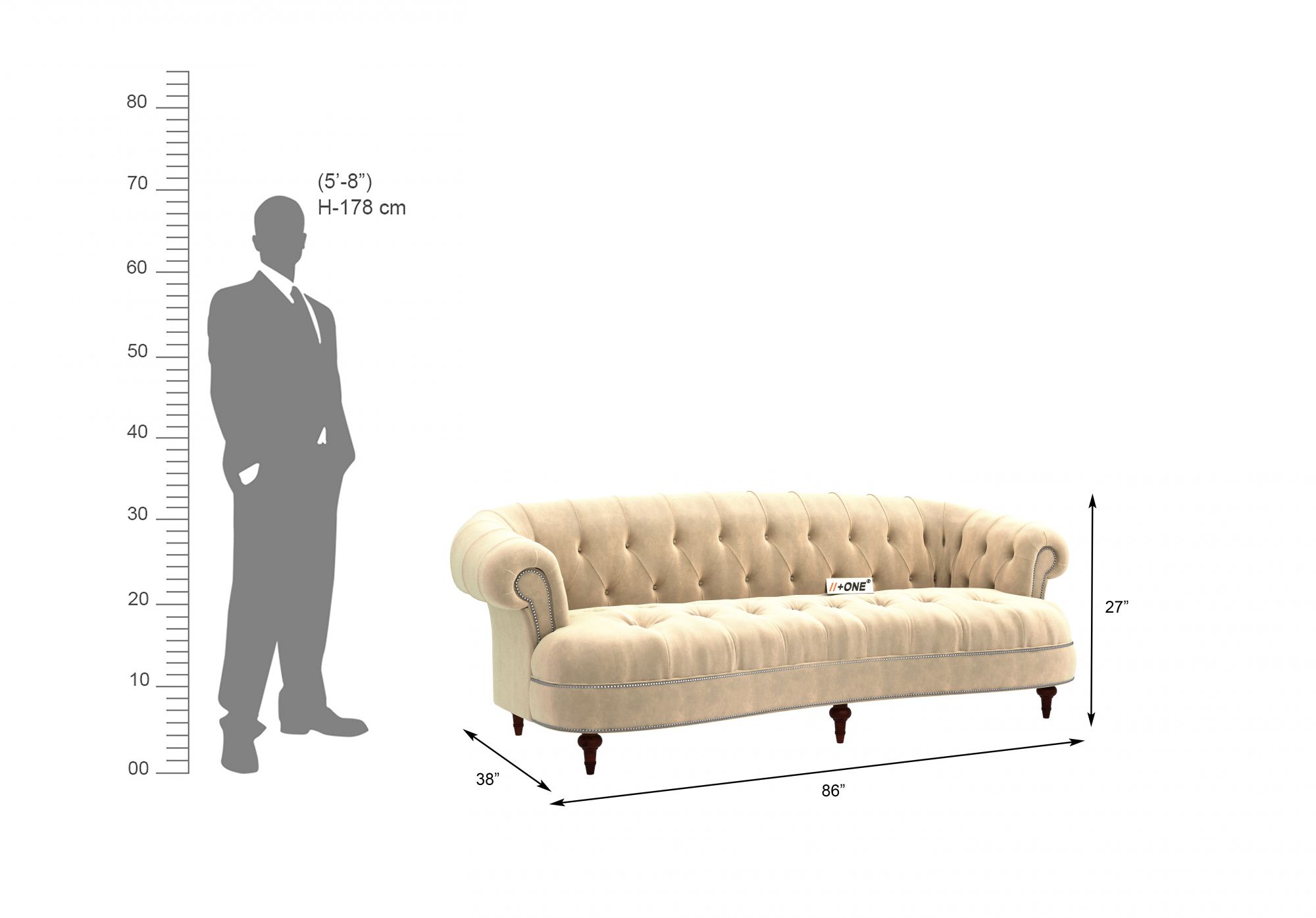 Duke Husk 3 Seater Sofa