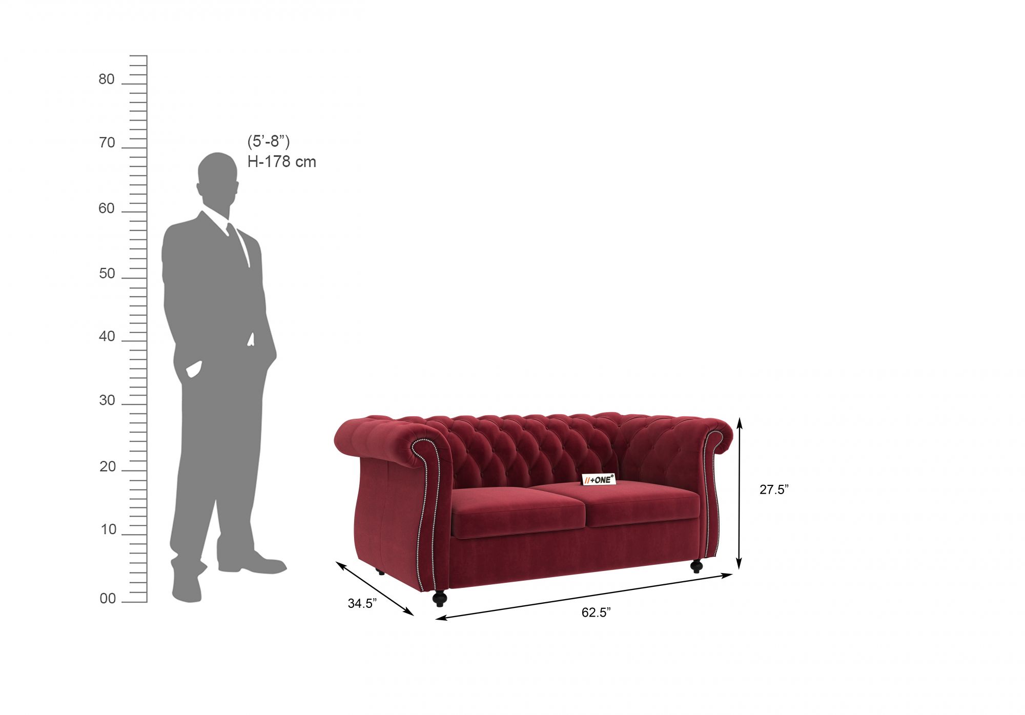 Lord Pomegranate 2 Seater Sofa