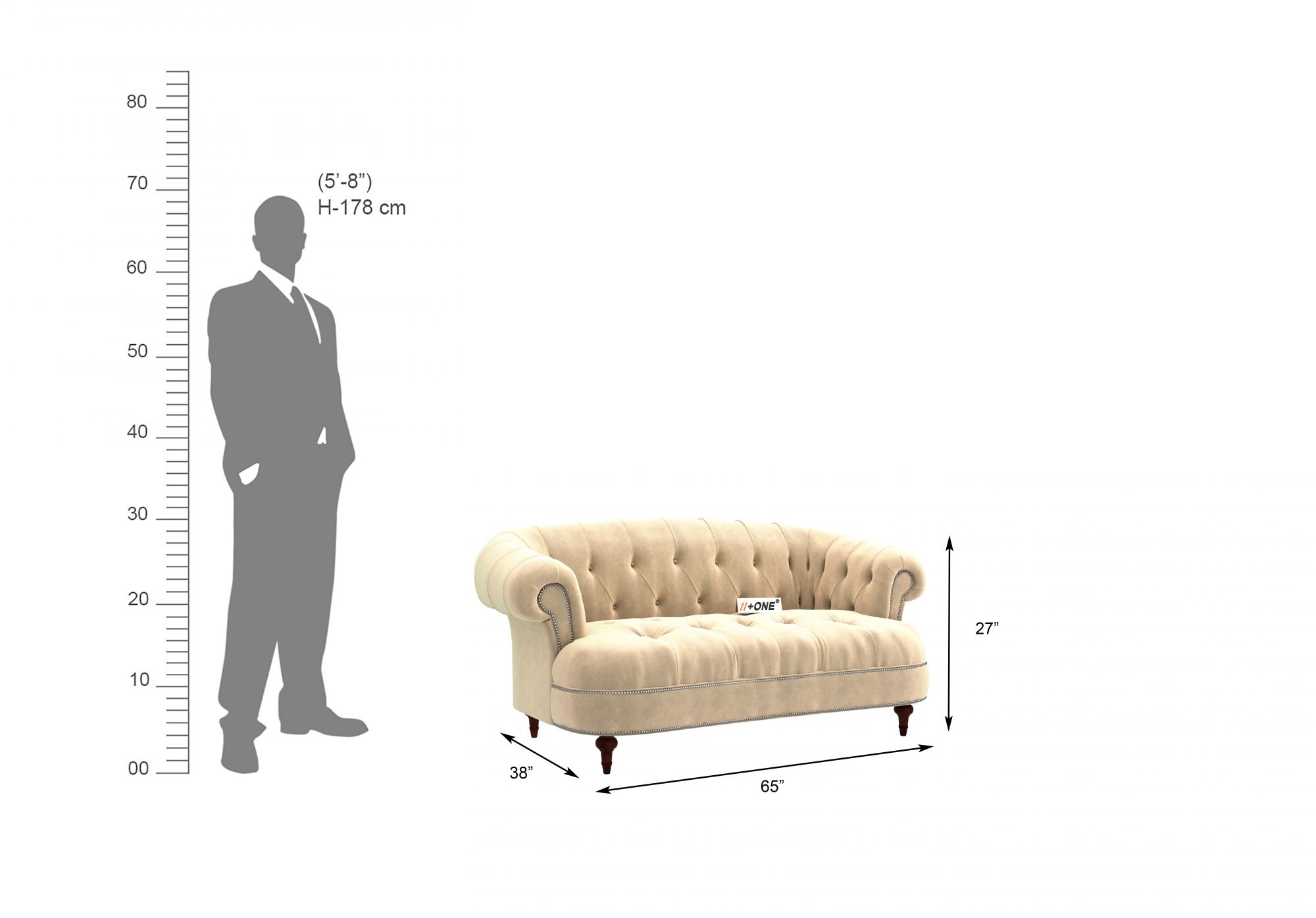 Duke Husk 2 Seater Sofa