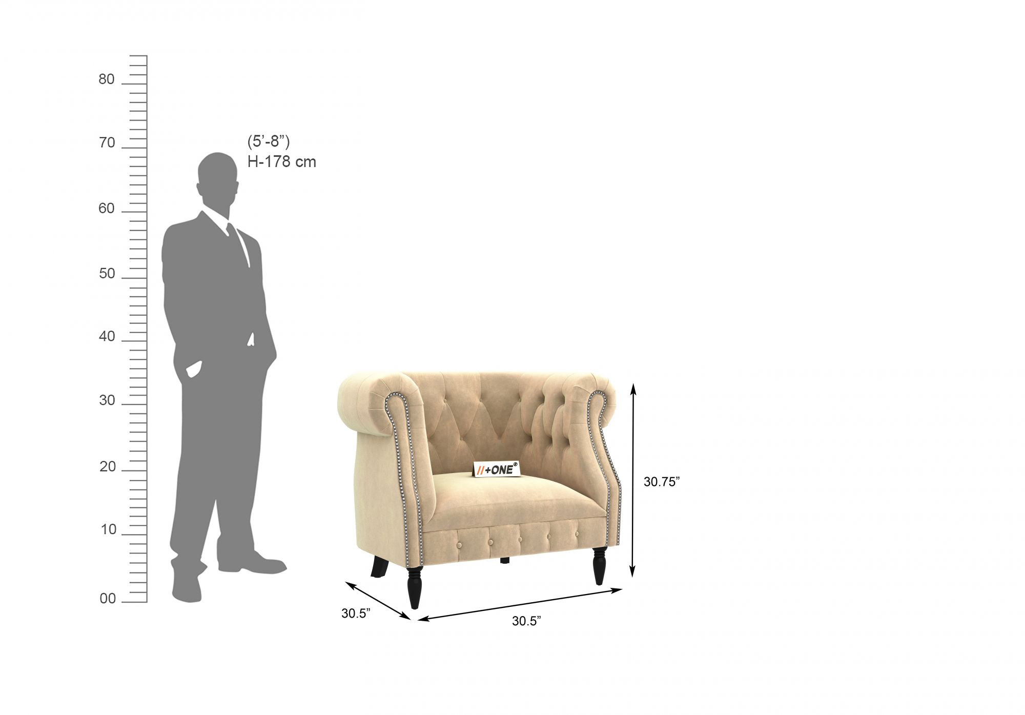 Baron Husk 1 Seater Sofa