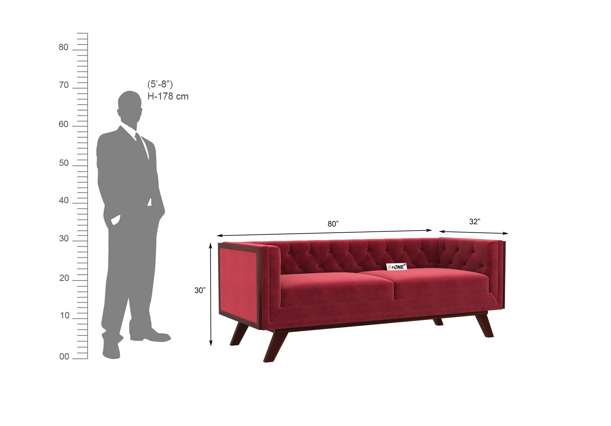 Syros Pomegranate 3 Seater Sofa