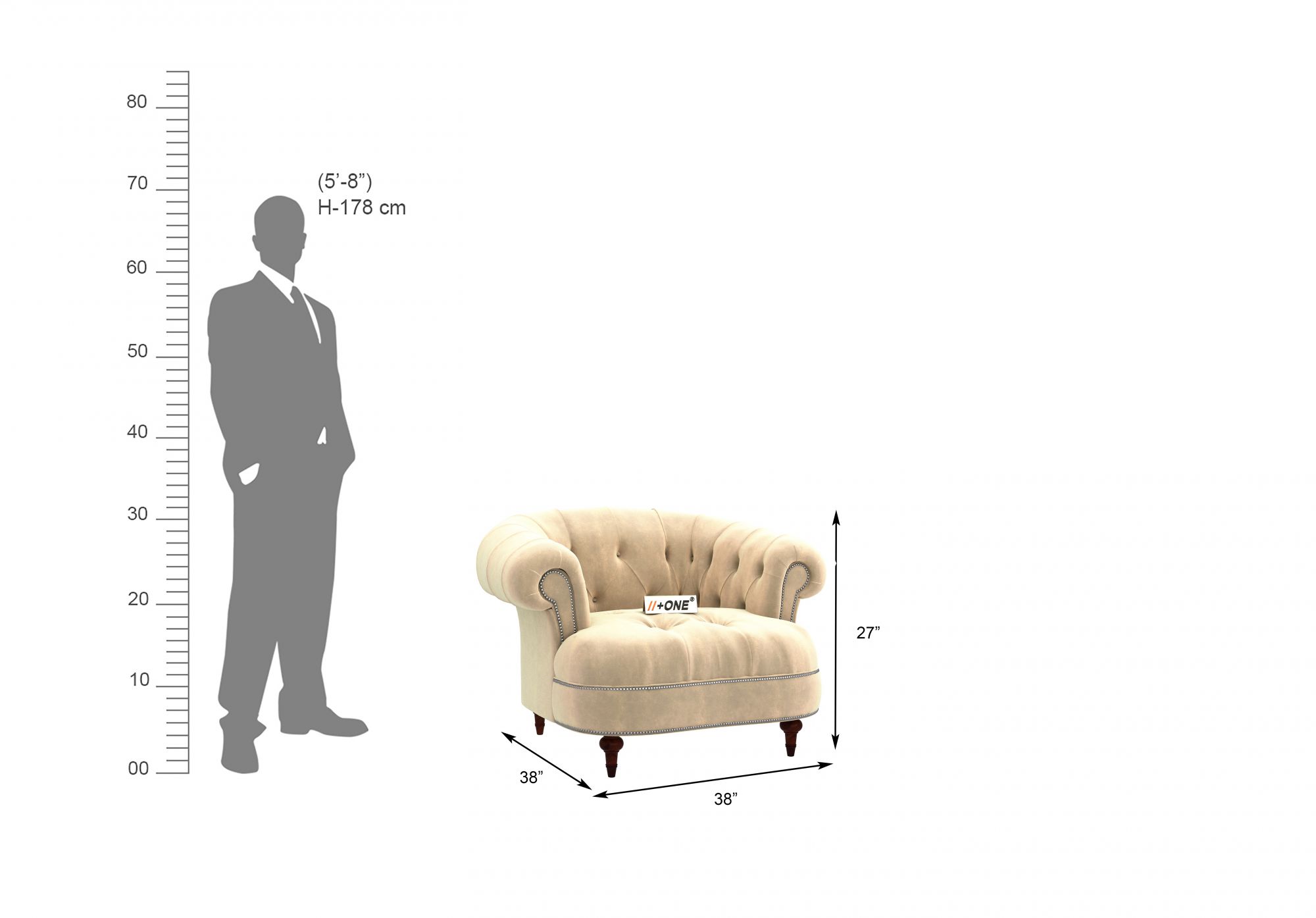 Duke Husk 1 Seater Sofa