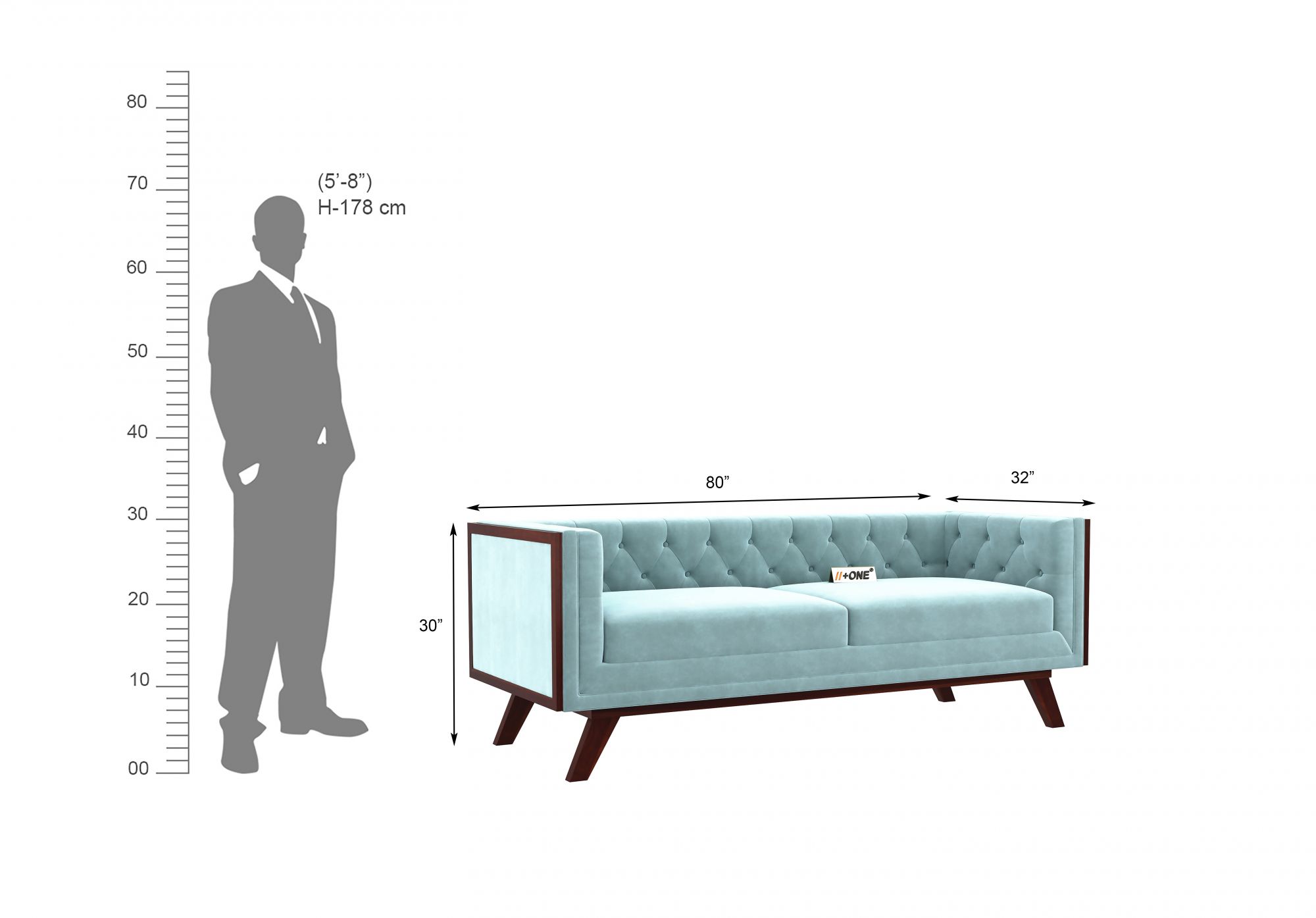 Syros Dusk Blue 3 Seater Sofa