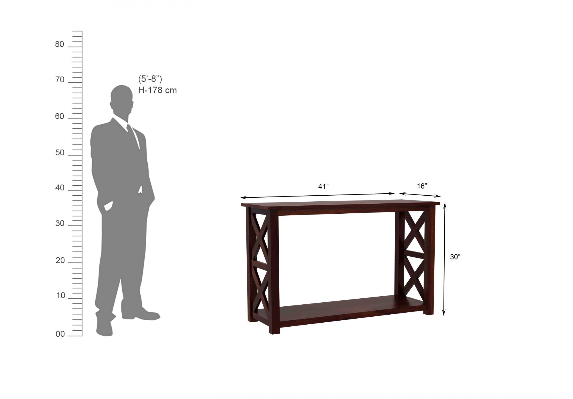 Bora Wooden Console Table Walnut