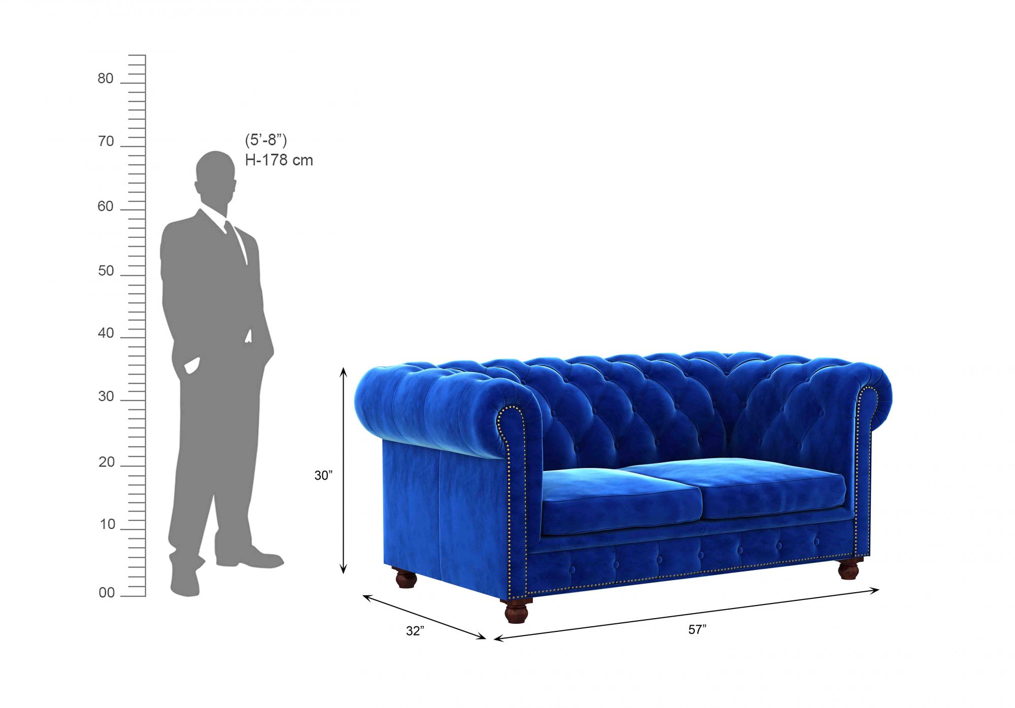 Windsor Blue 7 Seater Sofa Set