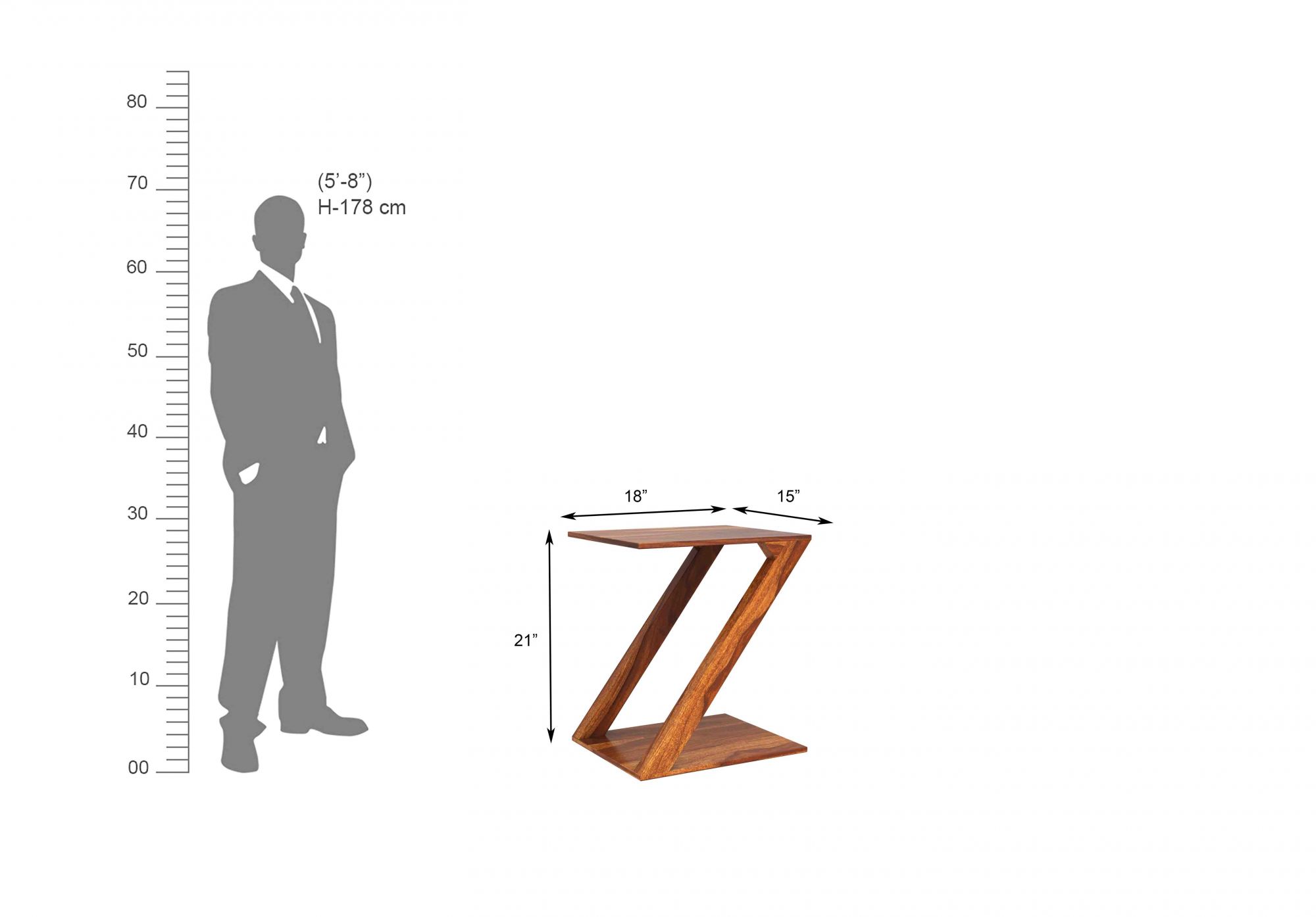 Z Wooden Side Table