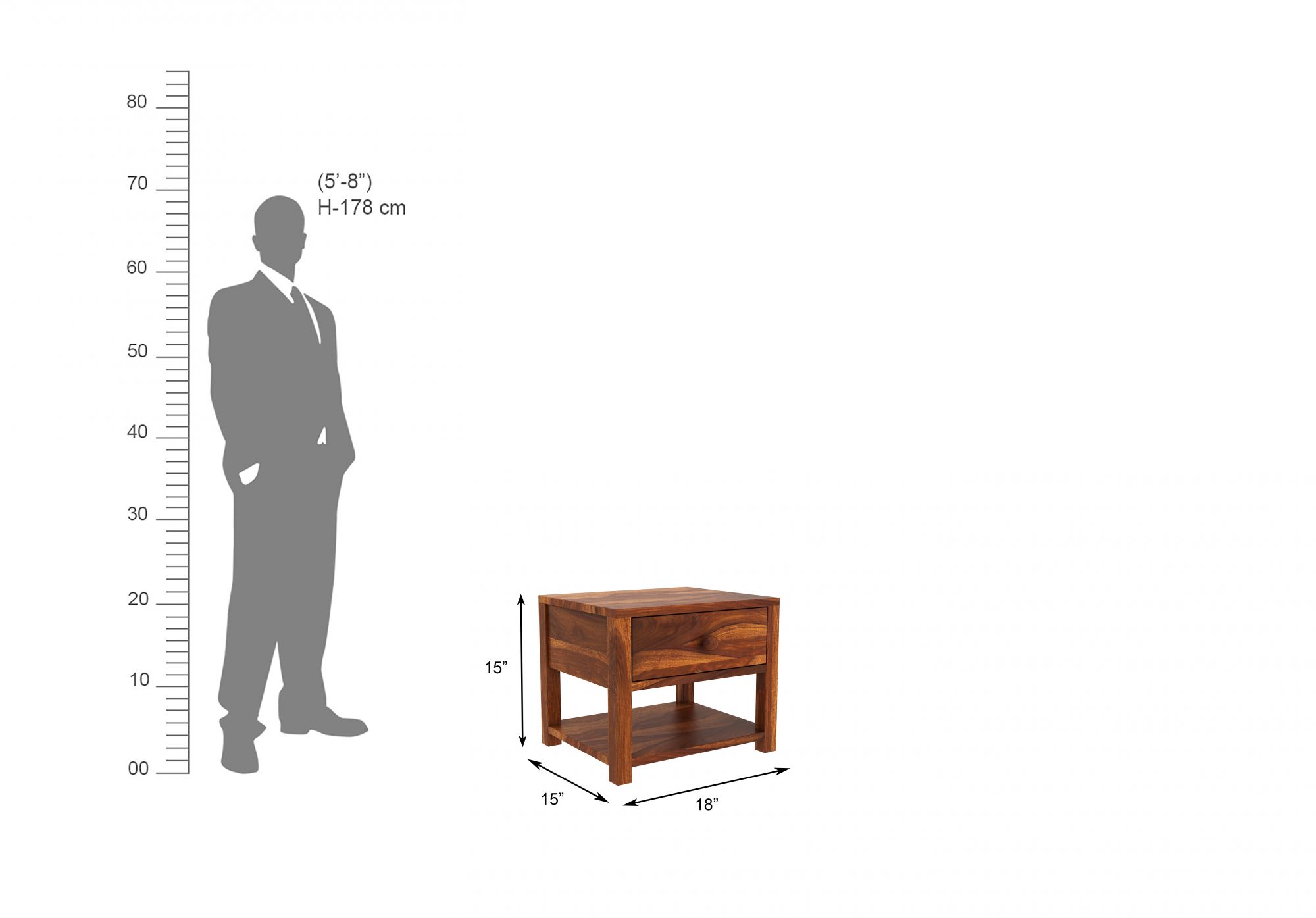 Aklo Wooden Bed Side Table